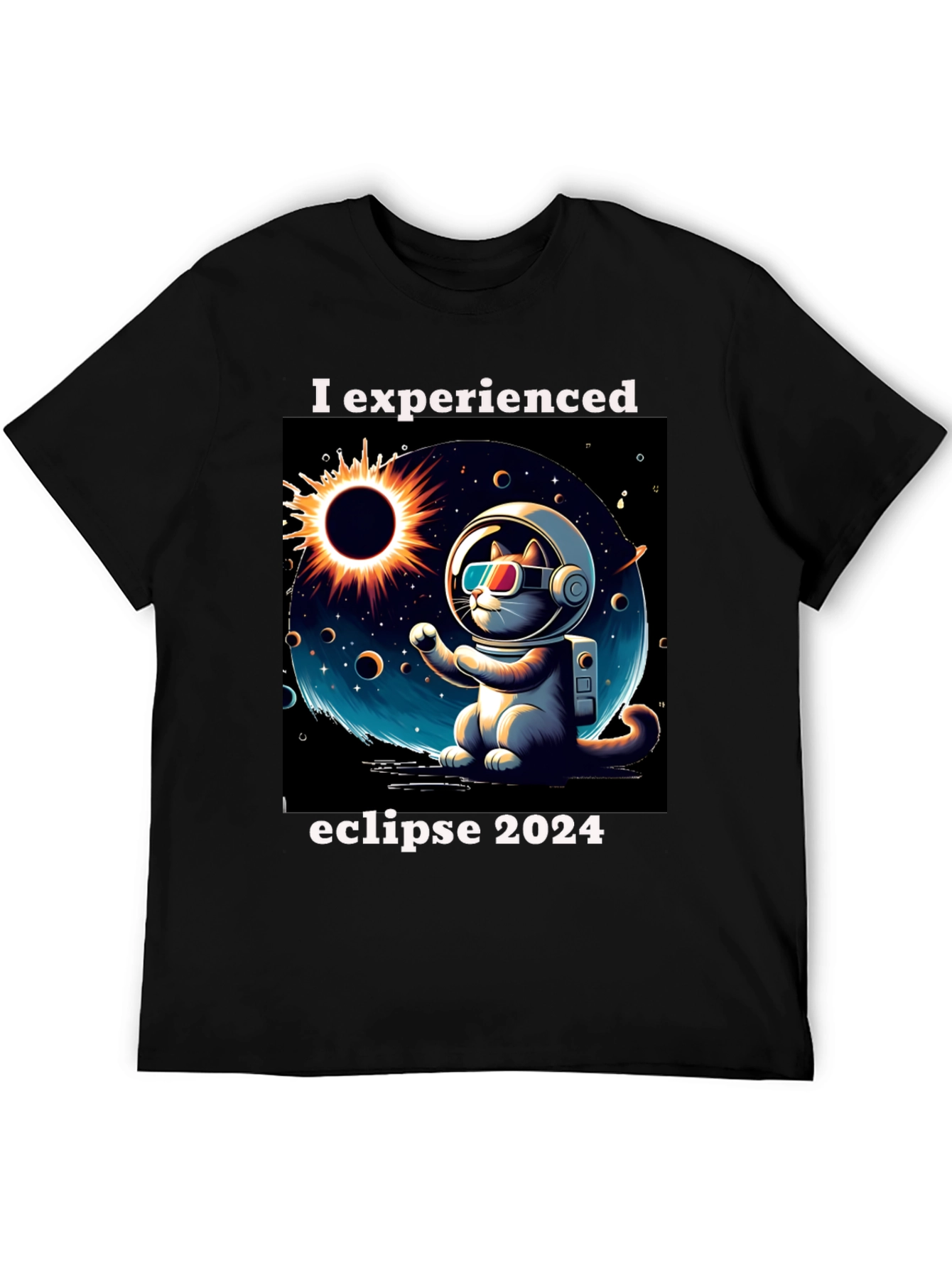 Eclipse 2024 Astronaut Cat T-Shirt