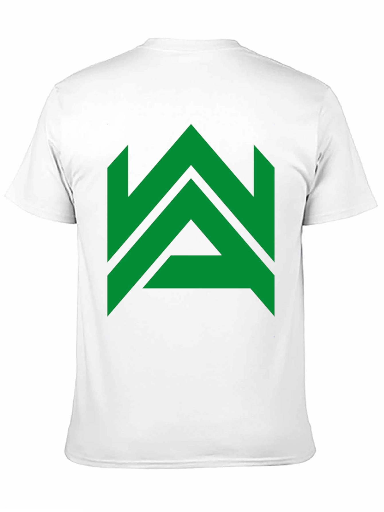 Modern Geometric Green Logo Black T-Shirt