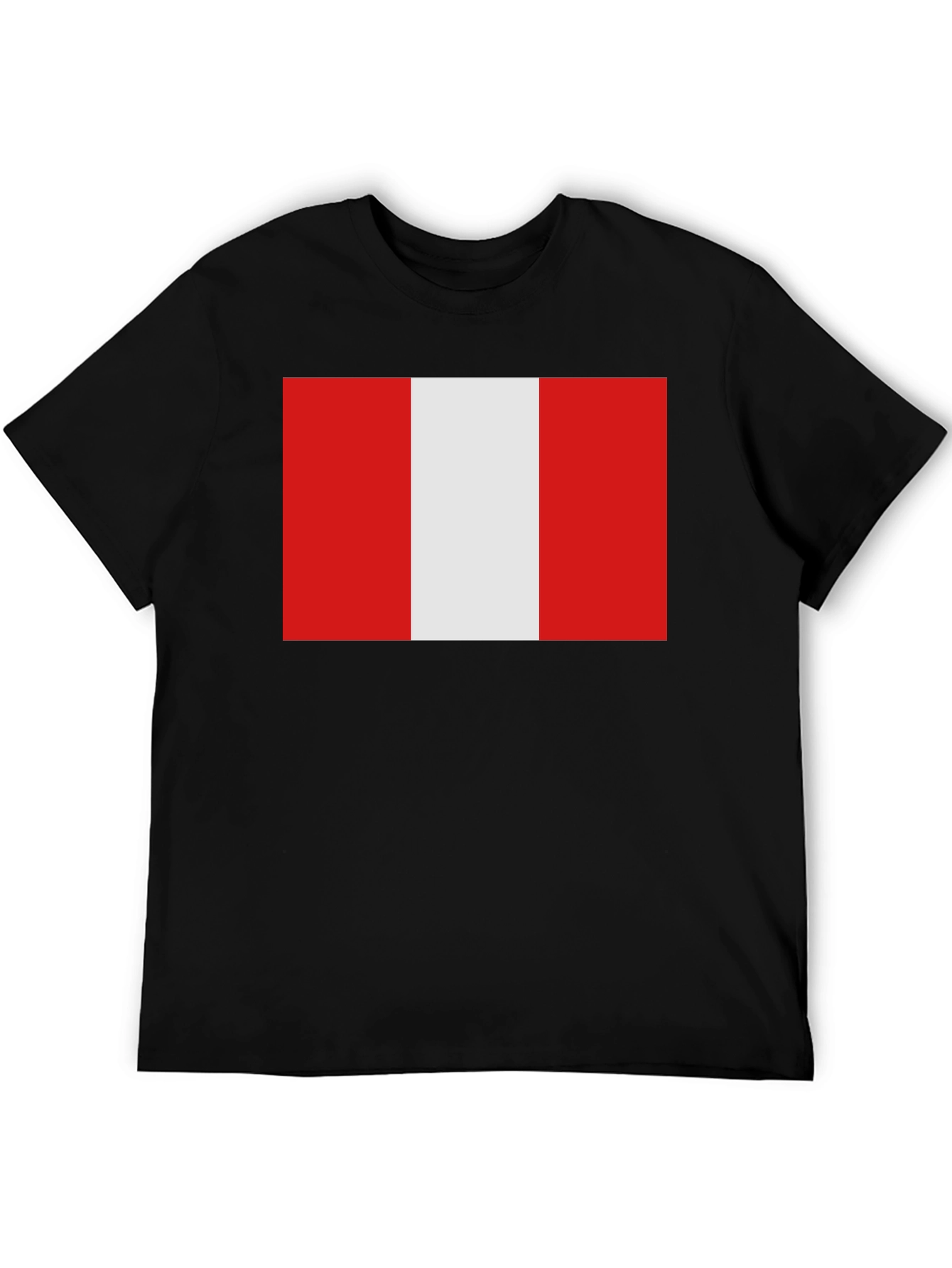 Peru Flag Graphic Tee - Black Cotton T-Shirt