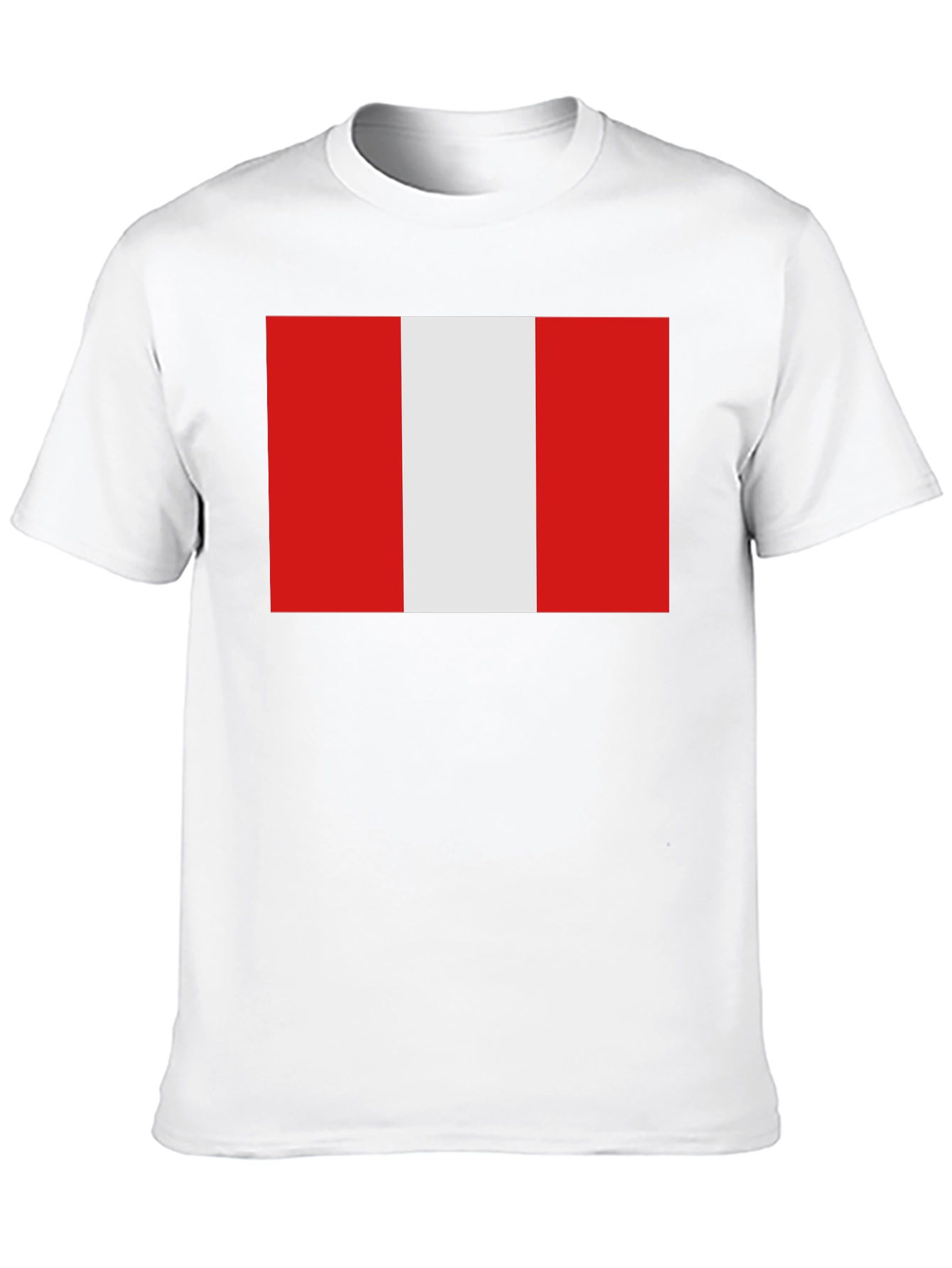Peru Flag Graphic Tee - Black Cotton T-Shirt