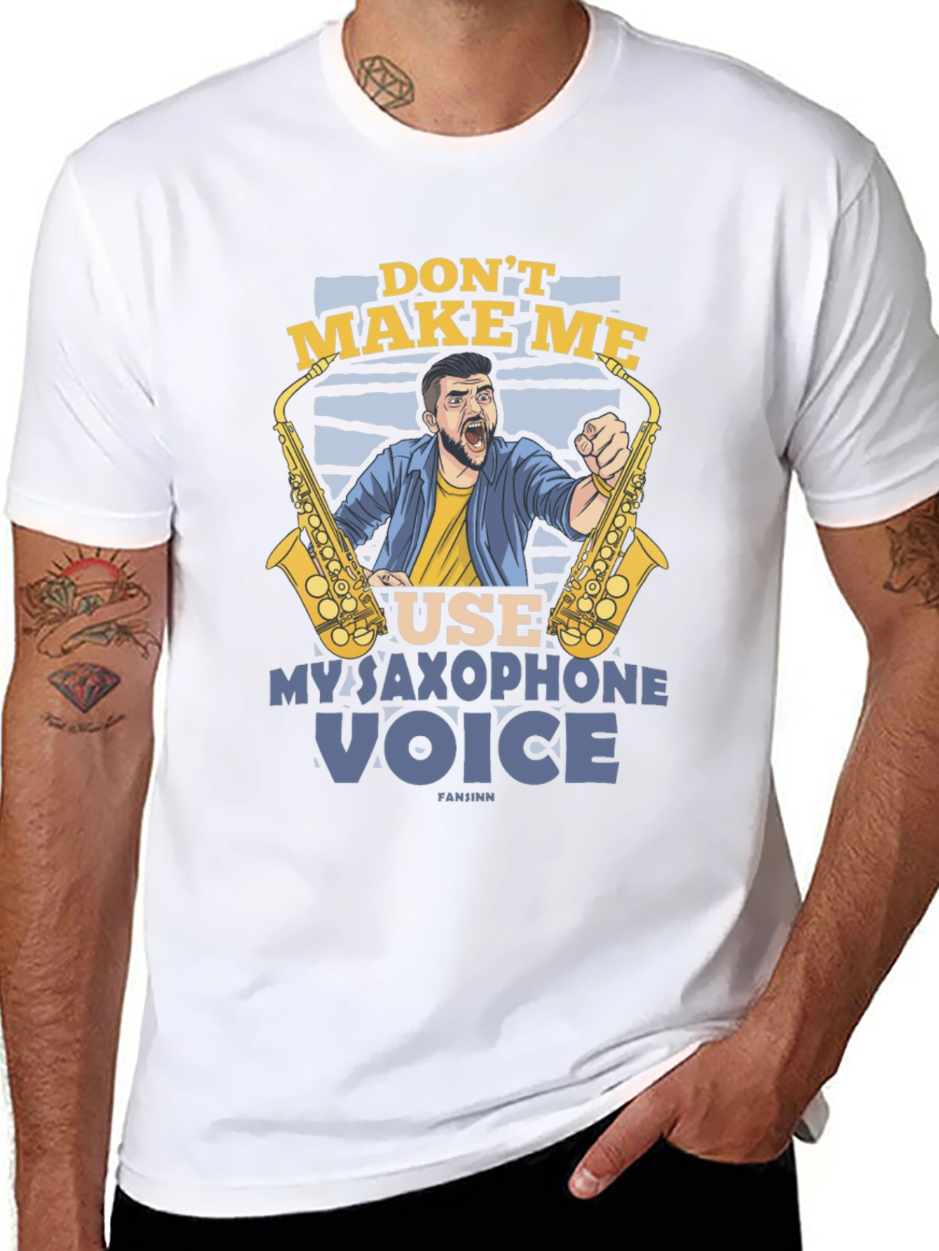 Dont Make Me Use My Saxophone Voice Graphic T-Shirt
