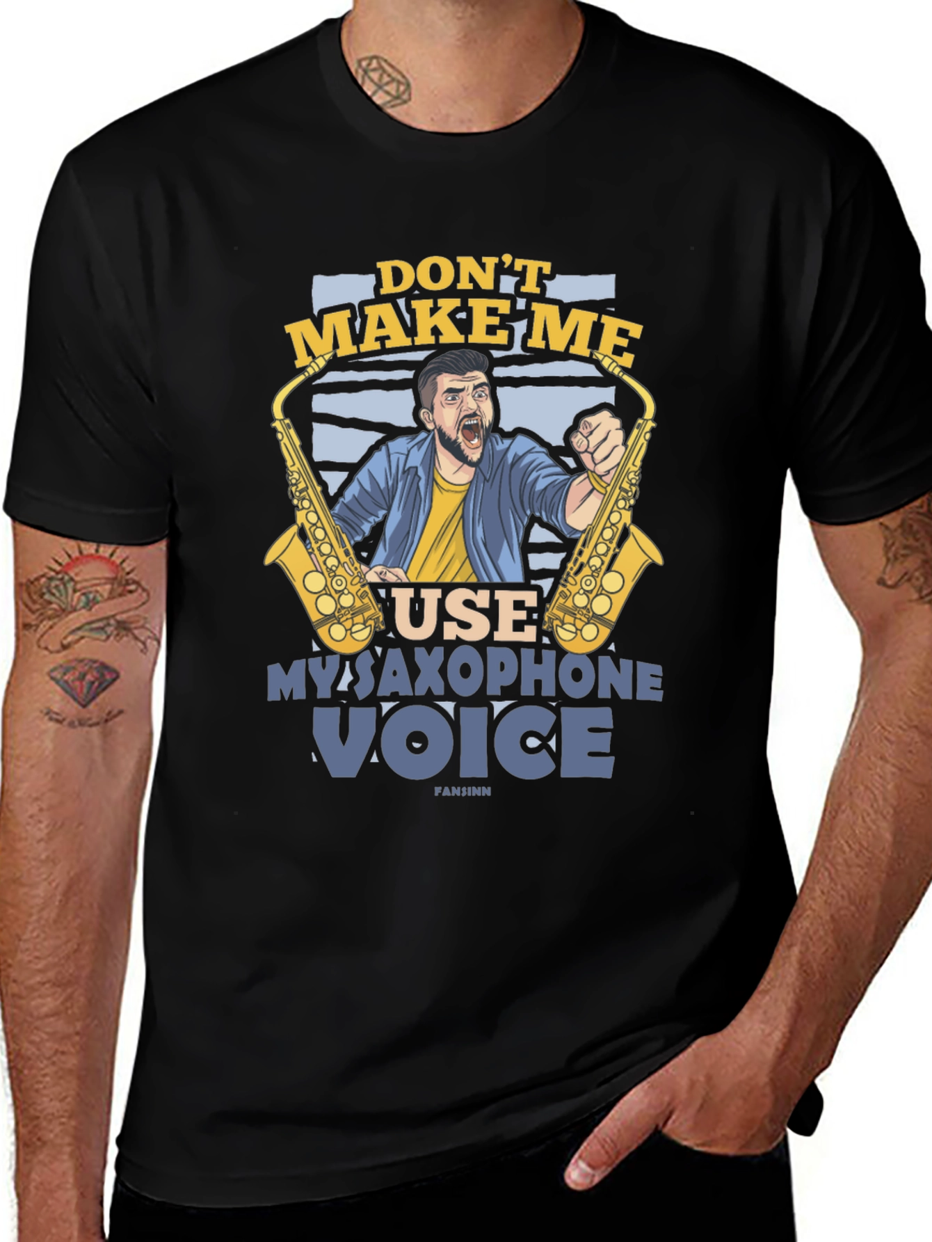 Dont Make Me Use My Saxophone Voice Graphic T-Shirt