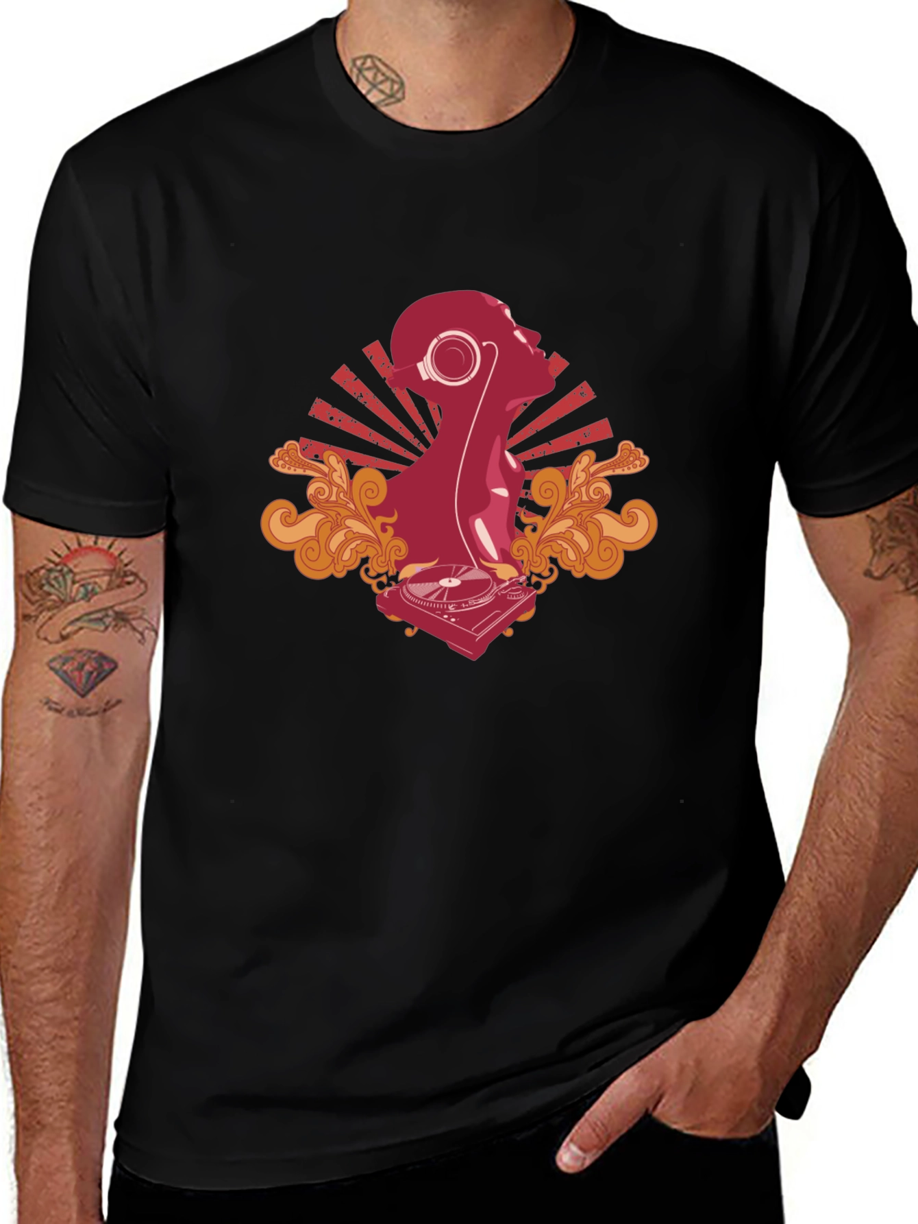 DJ Silhouette Graphic Tee - Cool Black T-Shirt