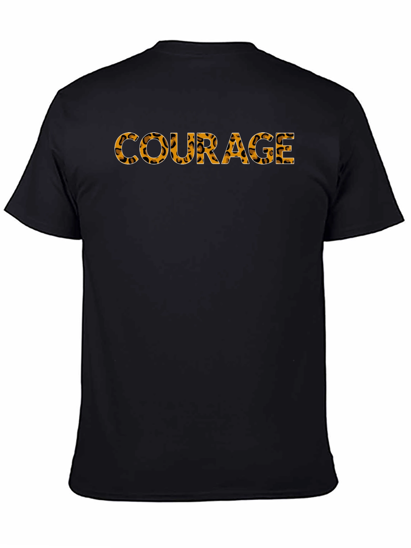Courage Graphic Tee - Leopard Print Text Black T-Shirt