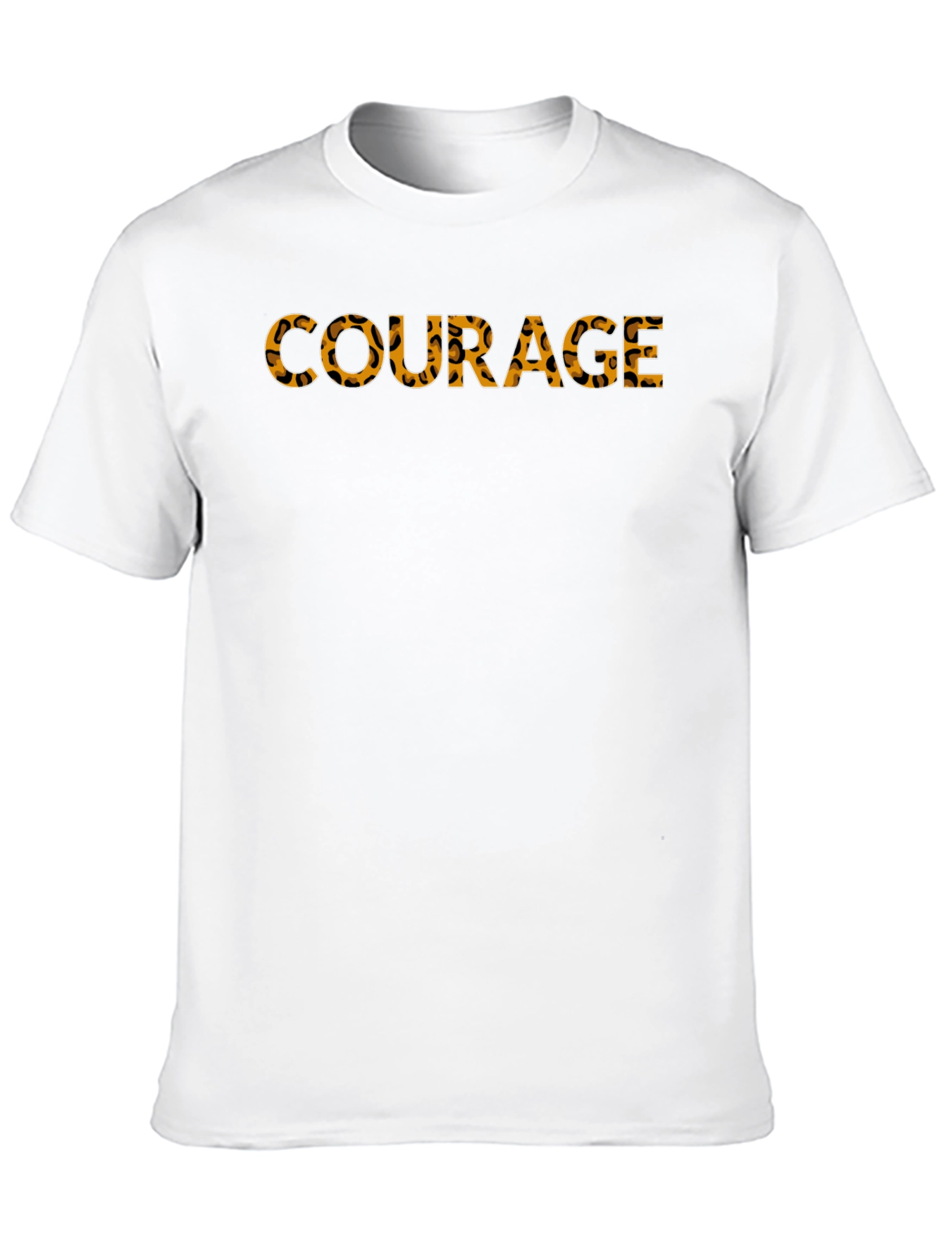 Courage Graphic Tee - Leopard Print Text Black T-Shirt