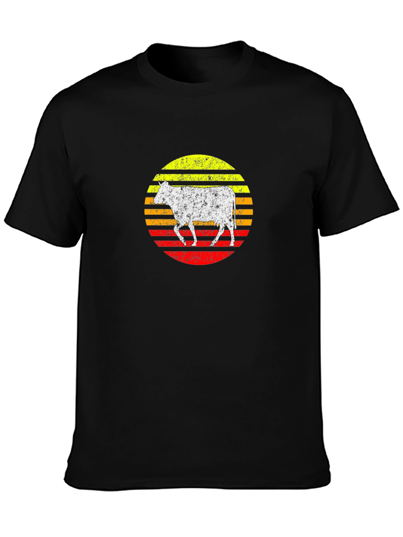Retro Cow Sunset Graphic Tee