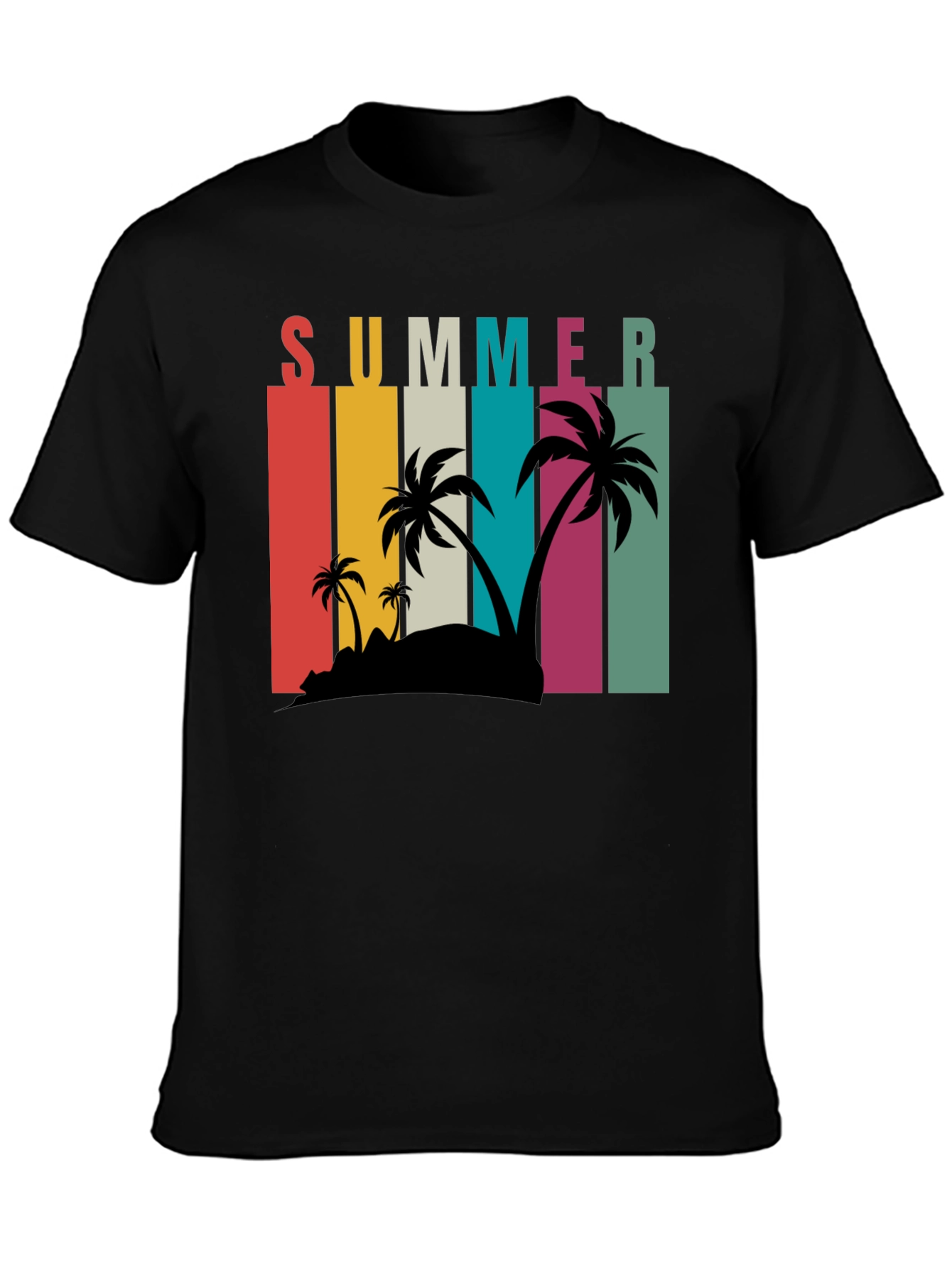 Summer Vibes Graphic Tee - Palm Tree Paradise