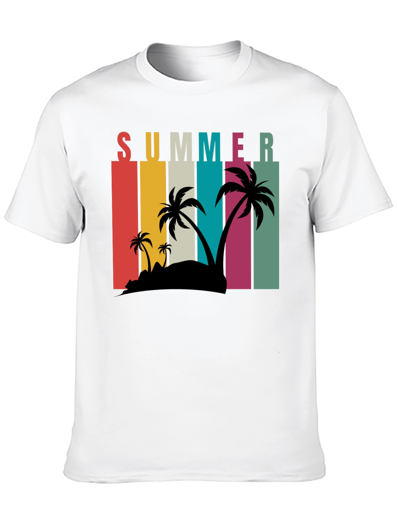 Summer Vibes Graphic Tee - Palm Tree Paradise