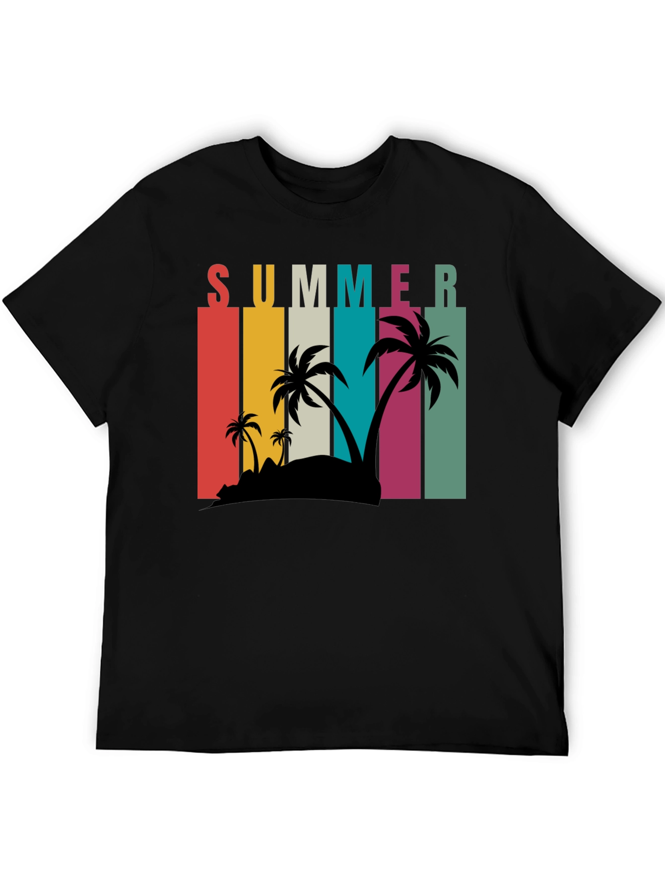 Summer Vibes Graphic Tee - Palm Tree Paradise