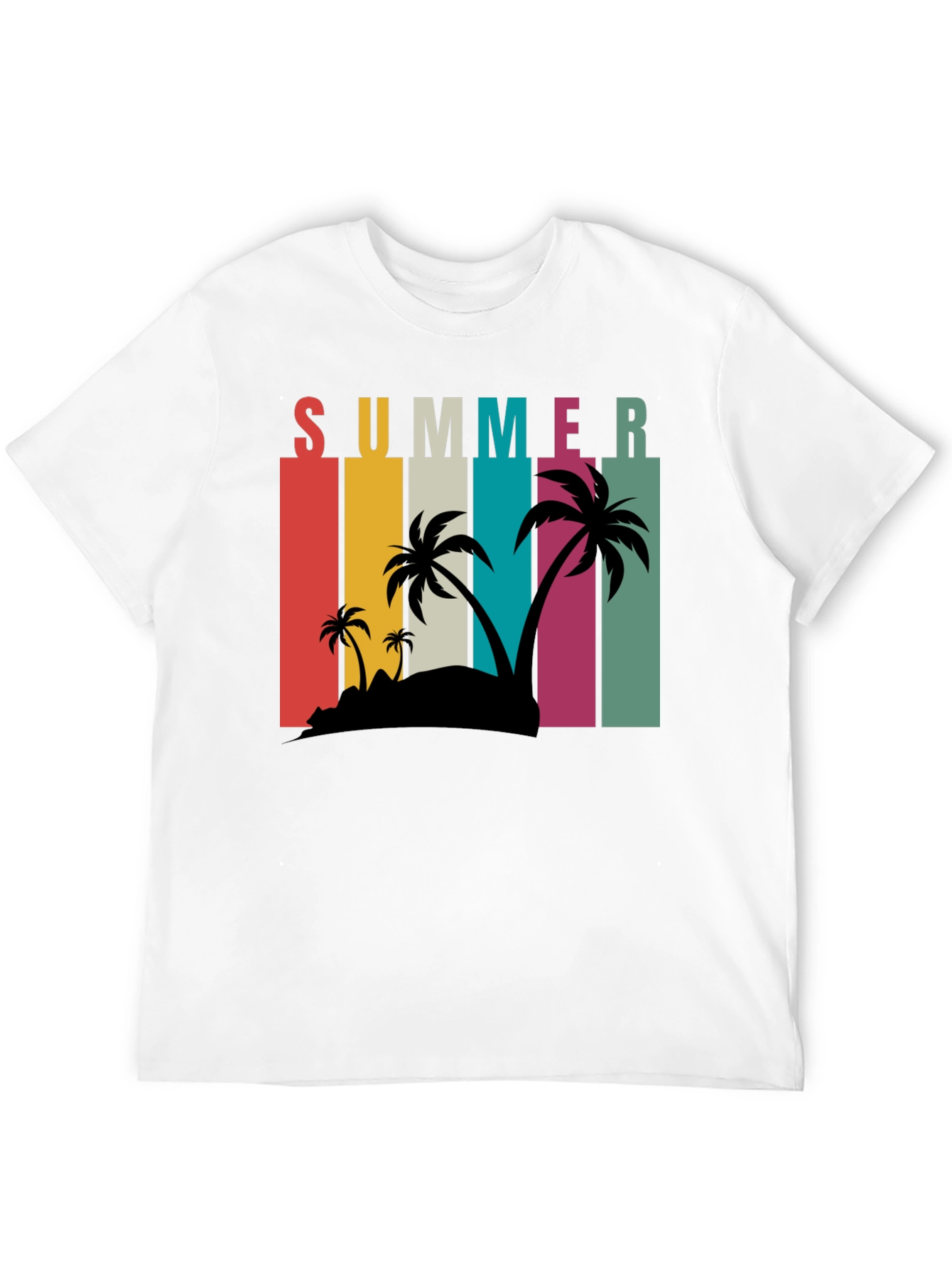 Summer Vibes Graphic Tee - Palm Tree Paradise