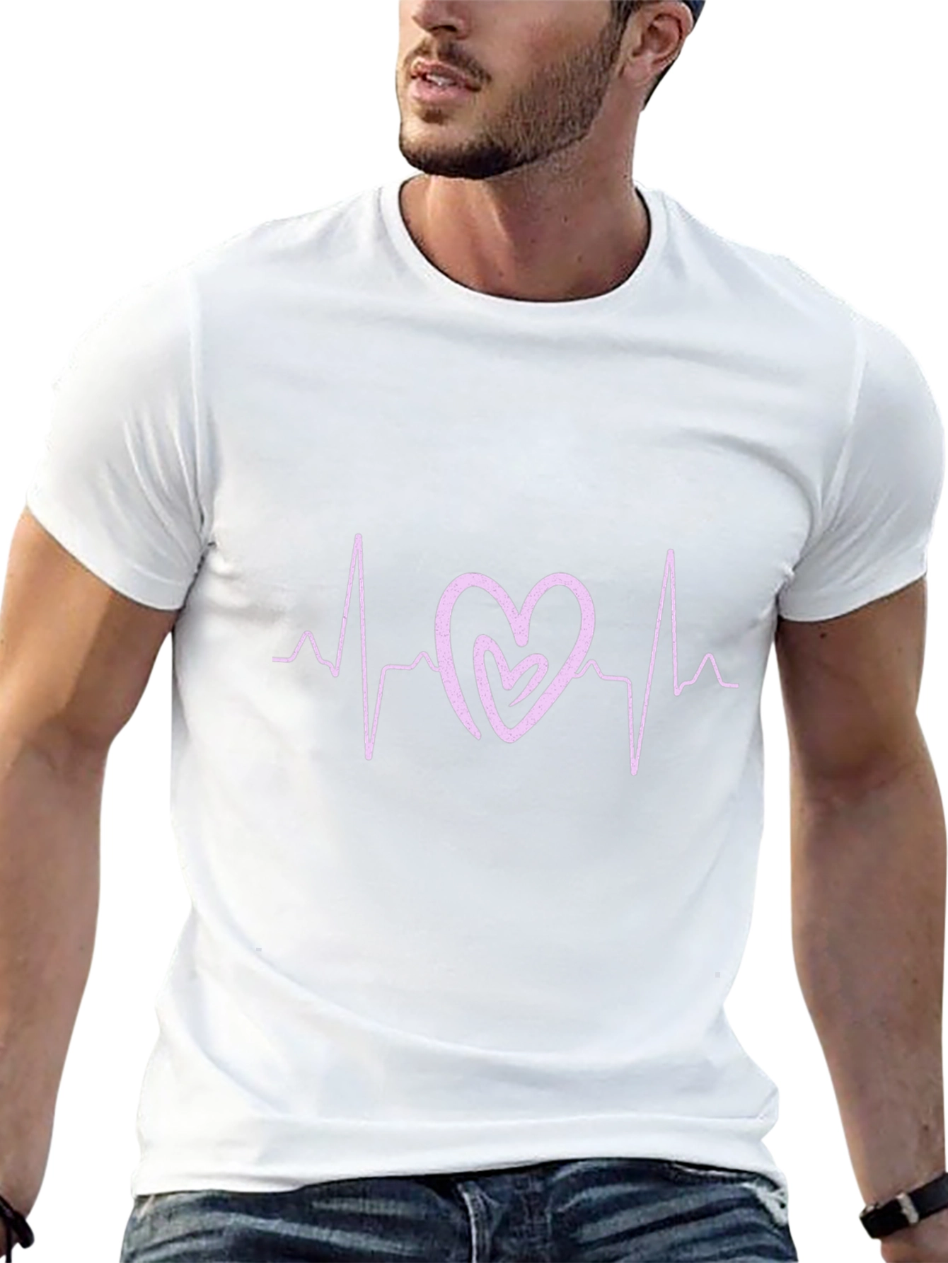 Heartbeat Heart Graphic Black T-Shirt