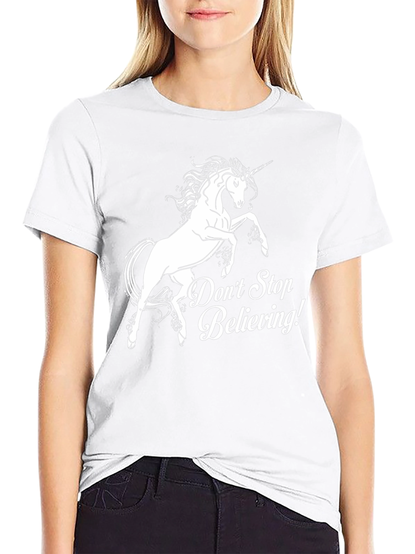 Unicorn Dont Stop Believing! Black T-Shirt