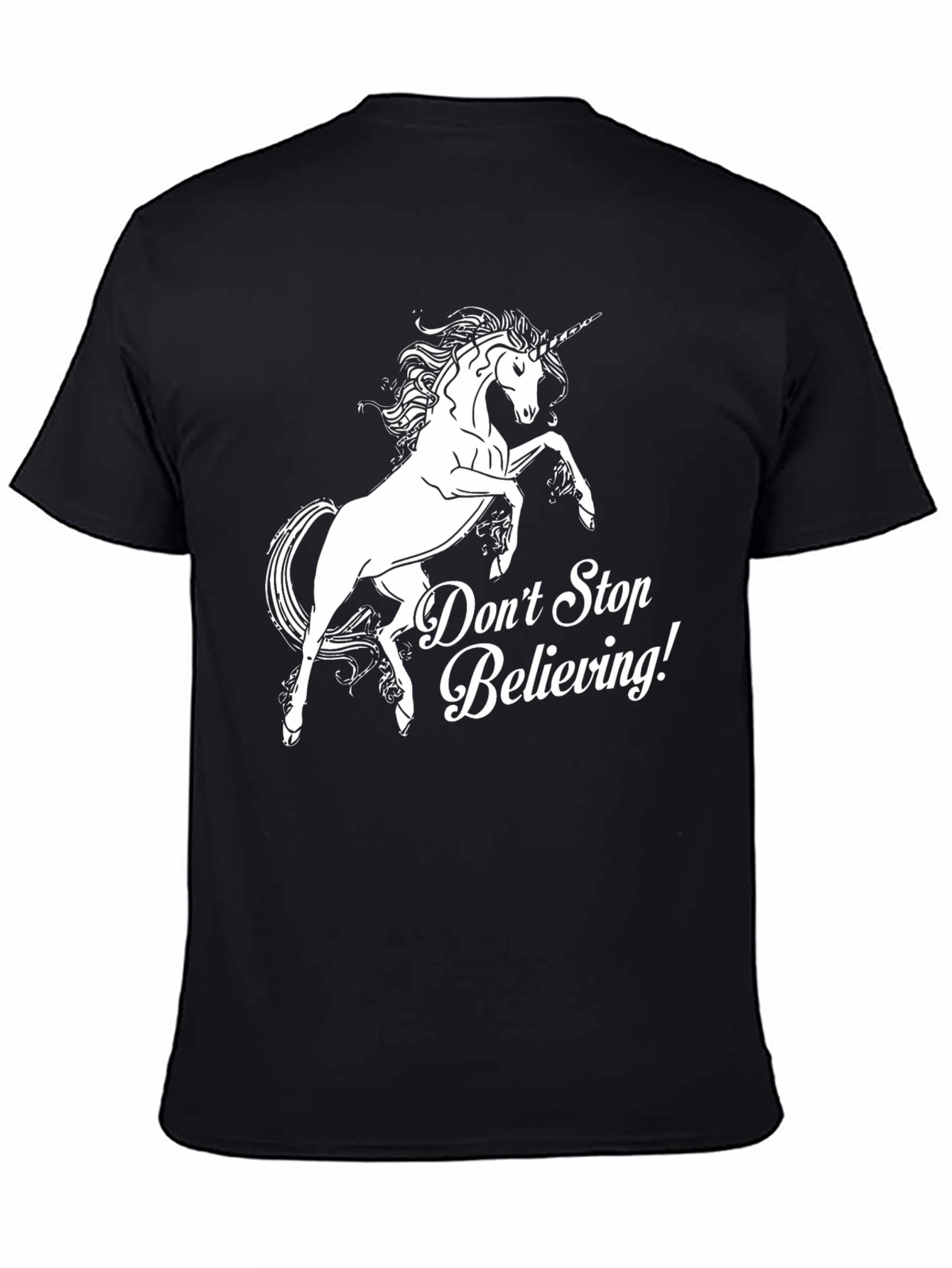 Unicorn Dont Stop Believing! Black T-Shirt