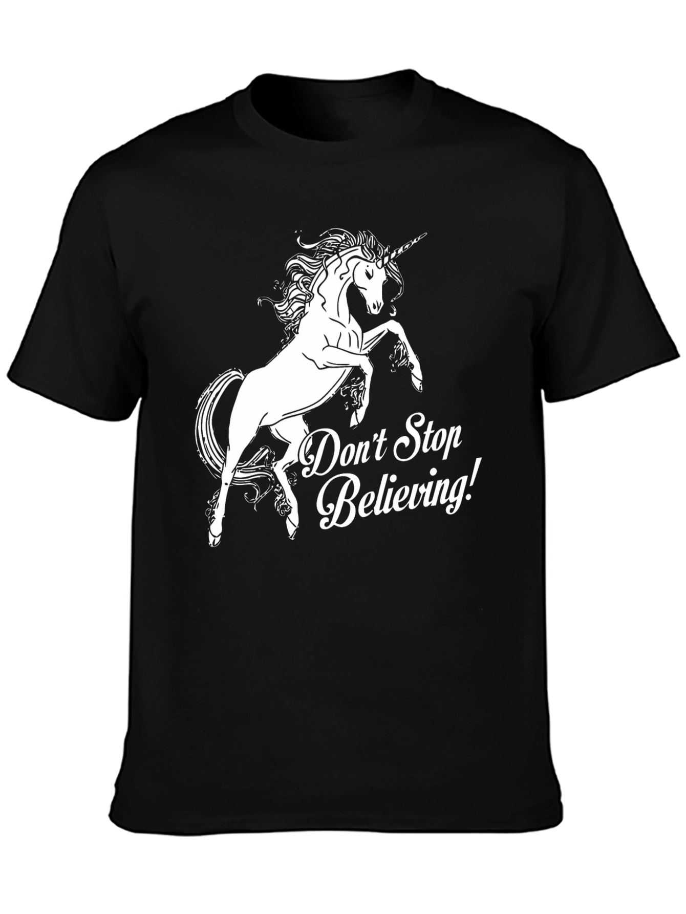 Unicorn Dont Stop Believing! Black T-Shirt