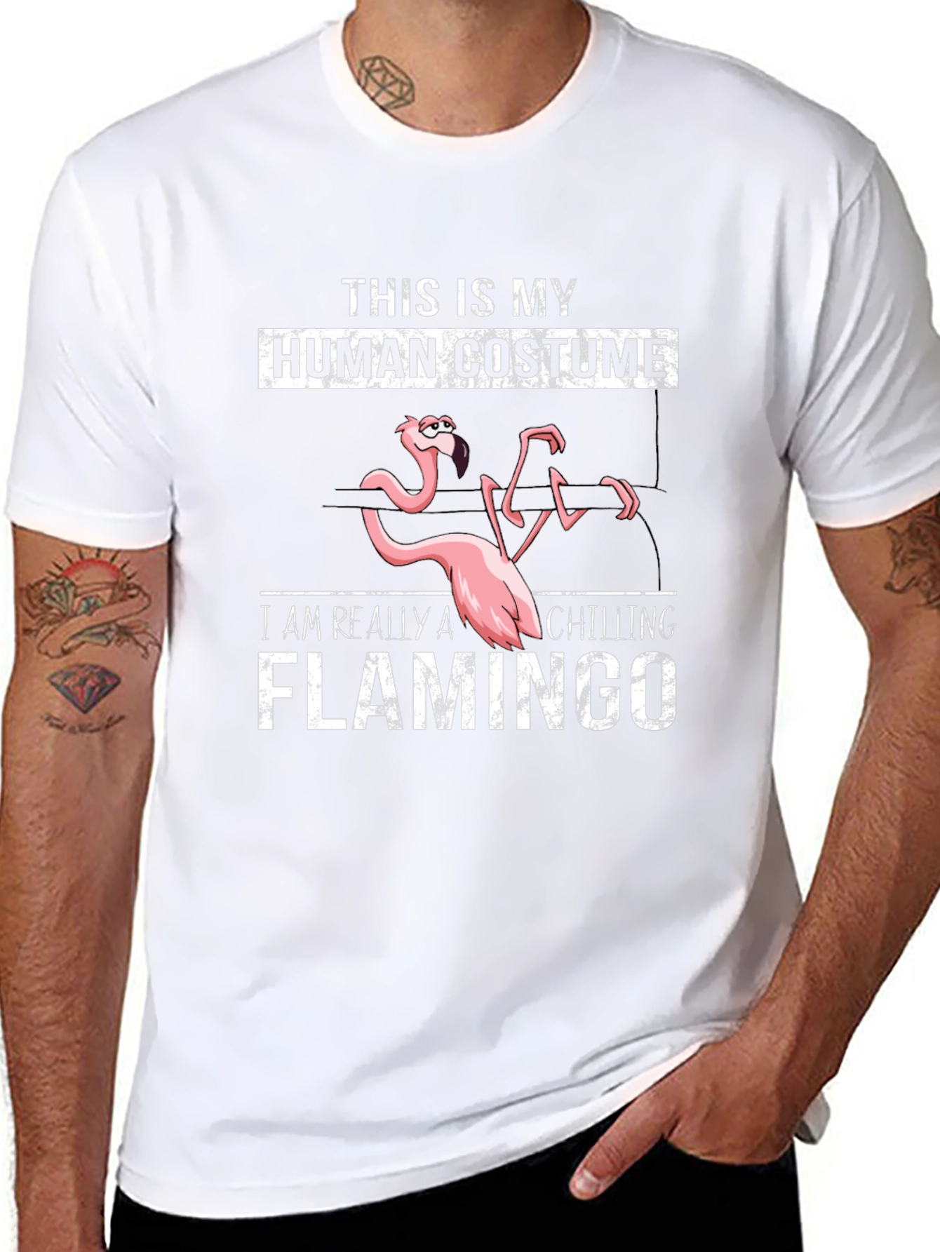 Funny Flamingo Human Costume T-Shirt