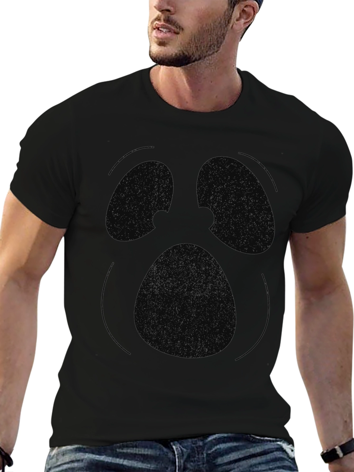 Mens Black Graphic T-Shirt - Modern Style