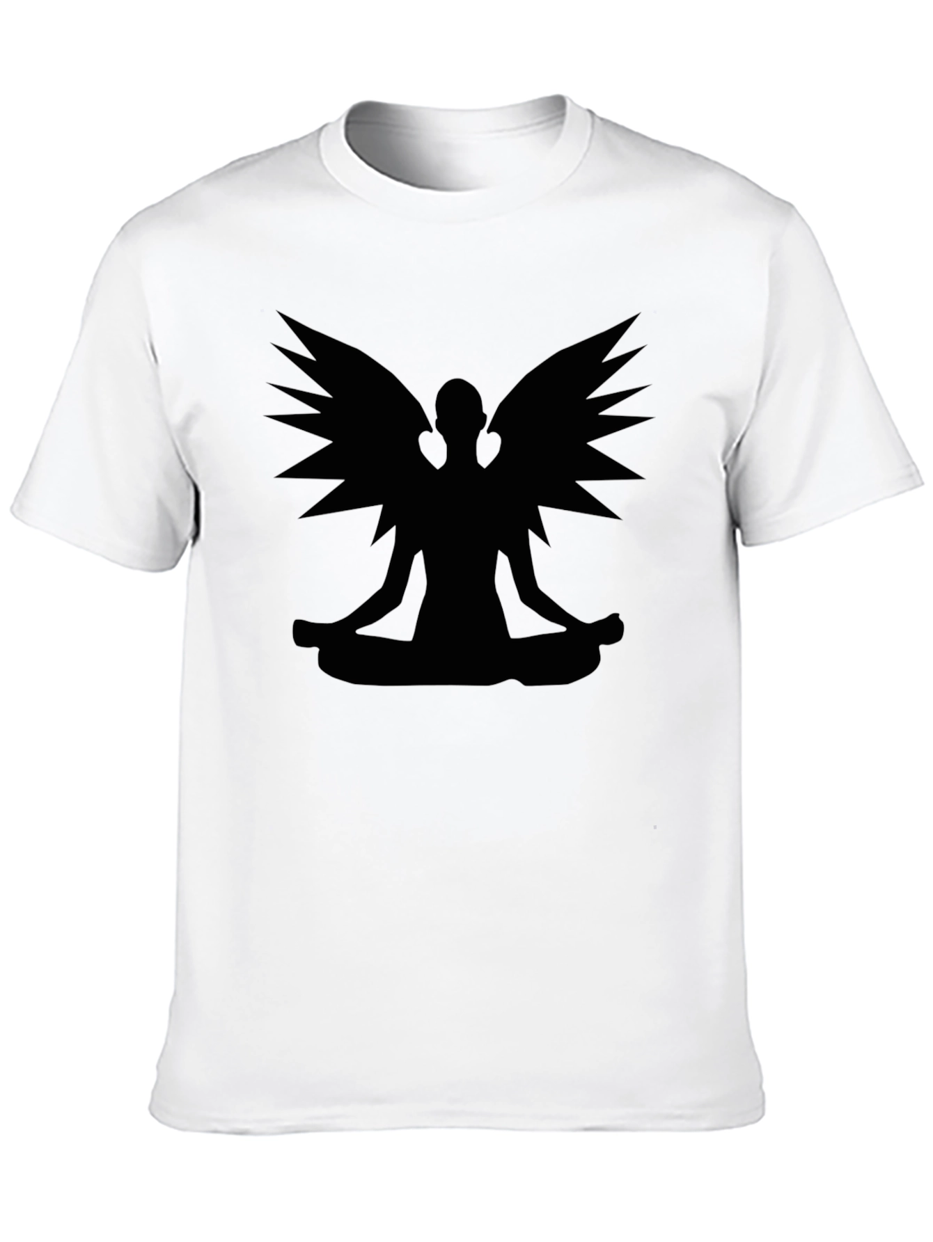 Meditating Angel Wings Graphic T-Shirt