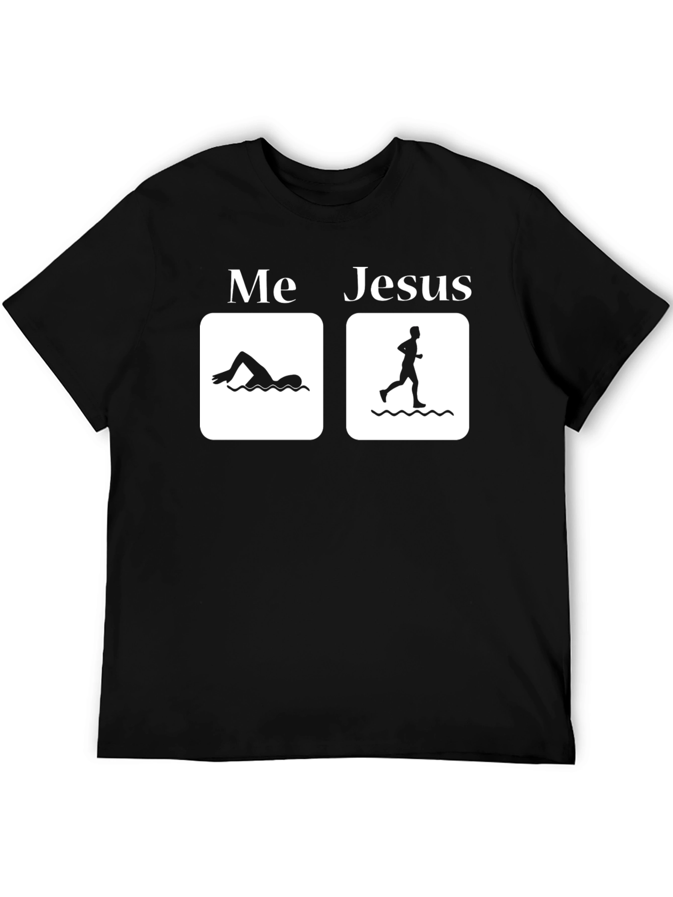 Me vs. Jesus Black Graphic T-Shirt