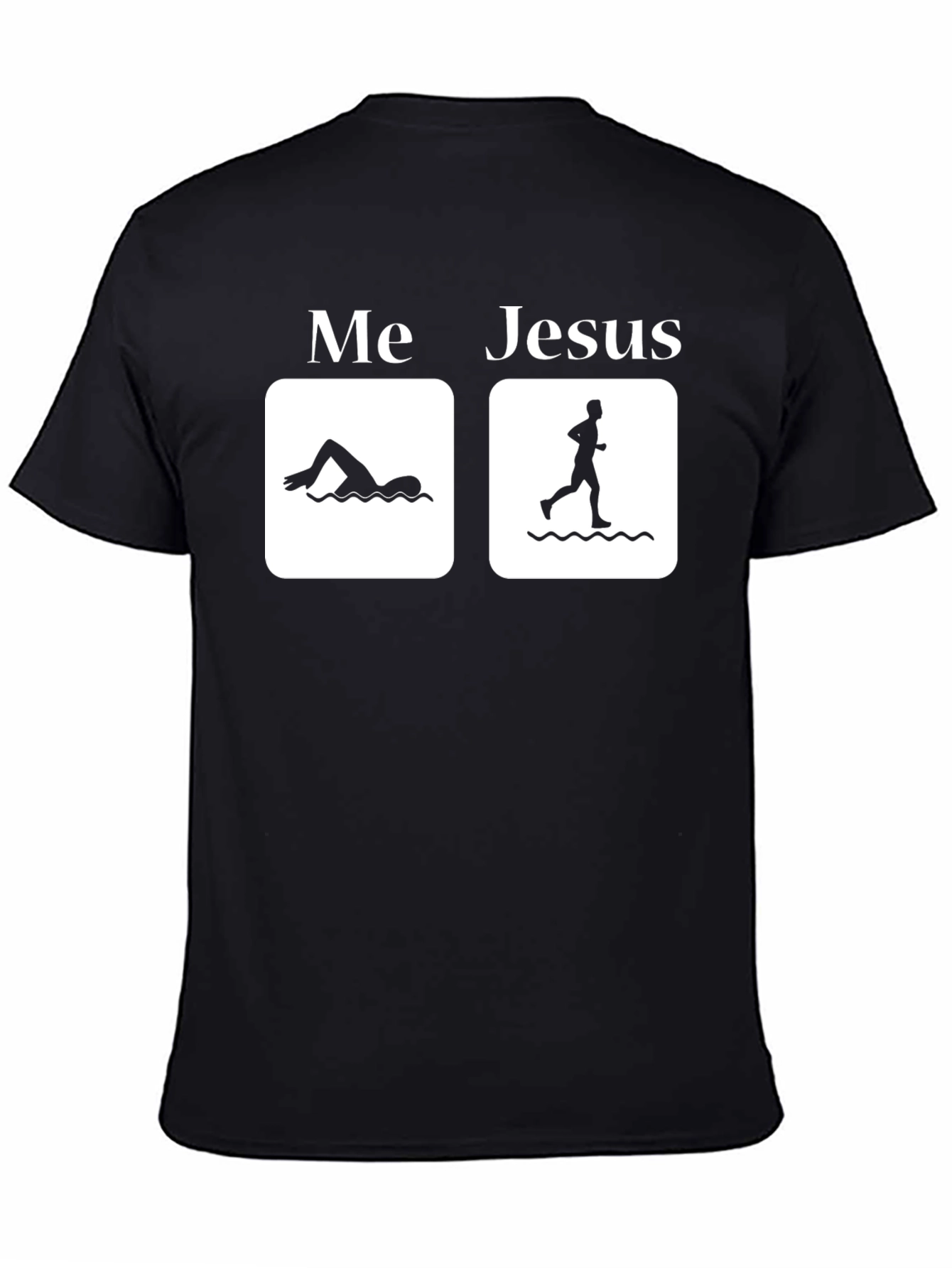 Me vs. Jesus Black Graphic T-Shirt