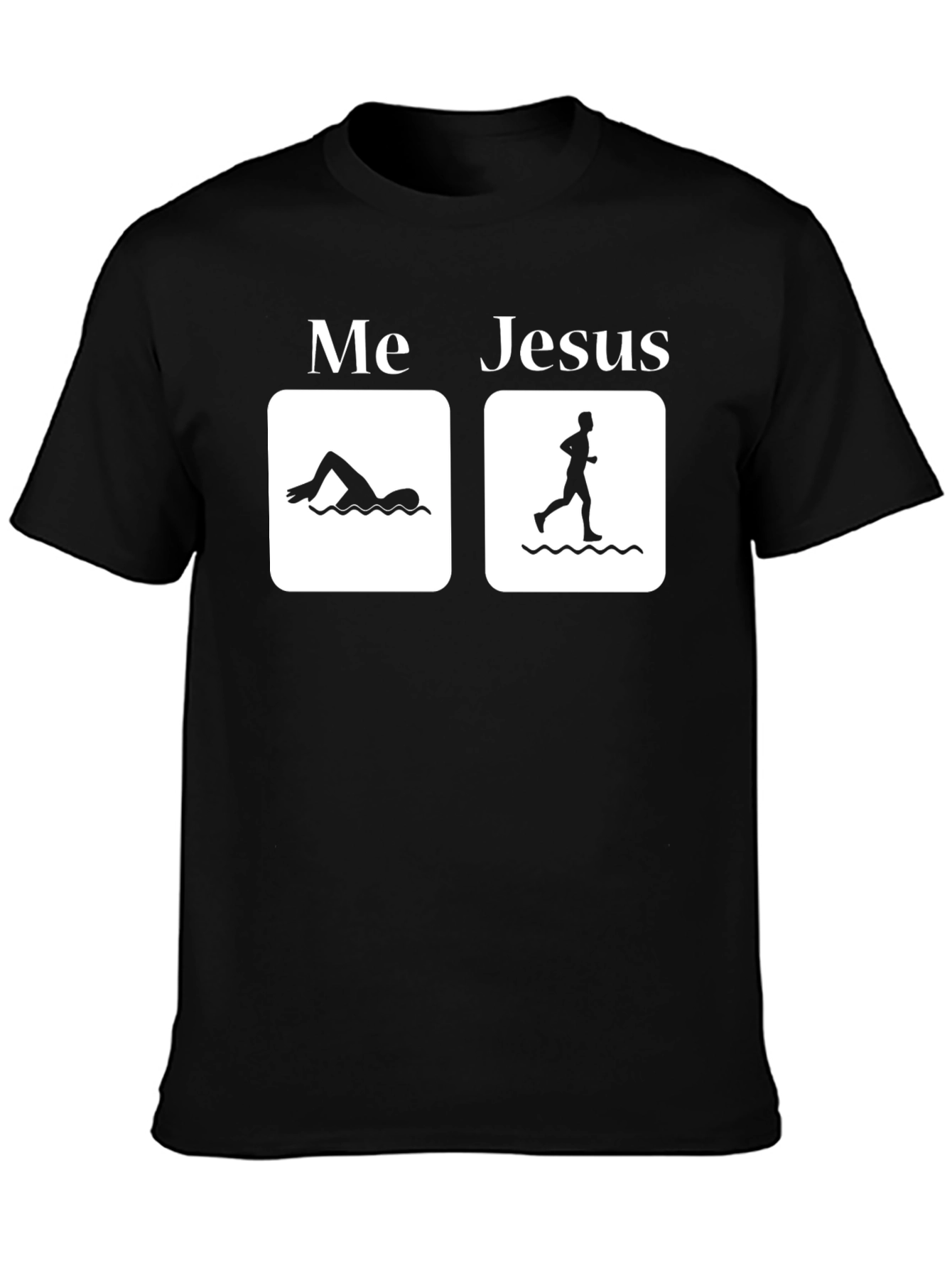 Me vs. Jesus Black Graphic T-Shirt