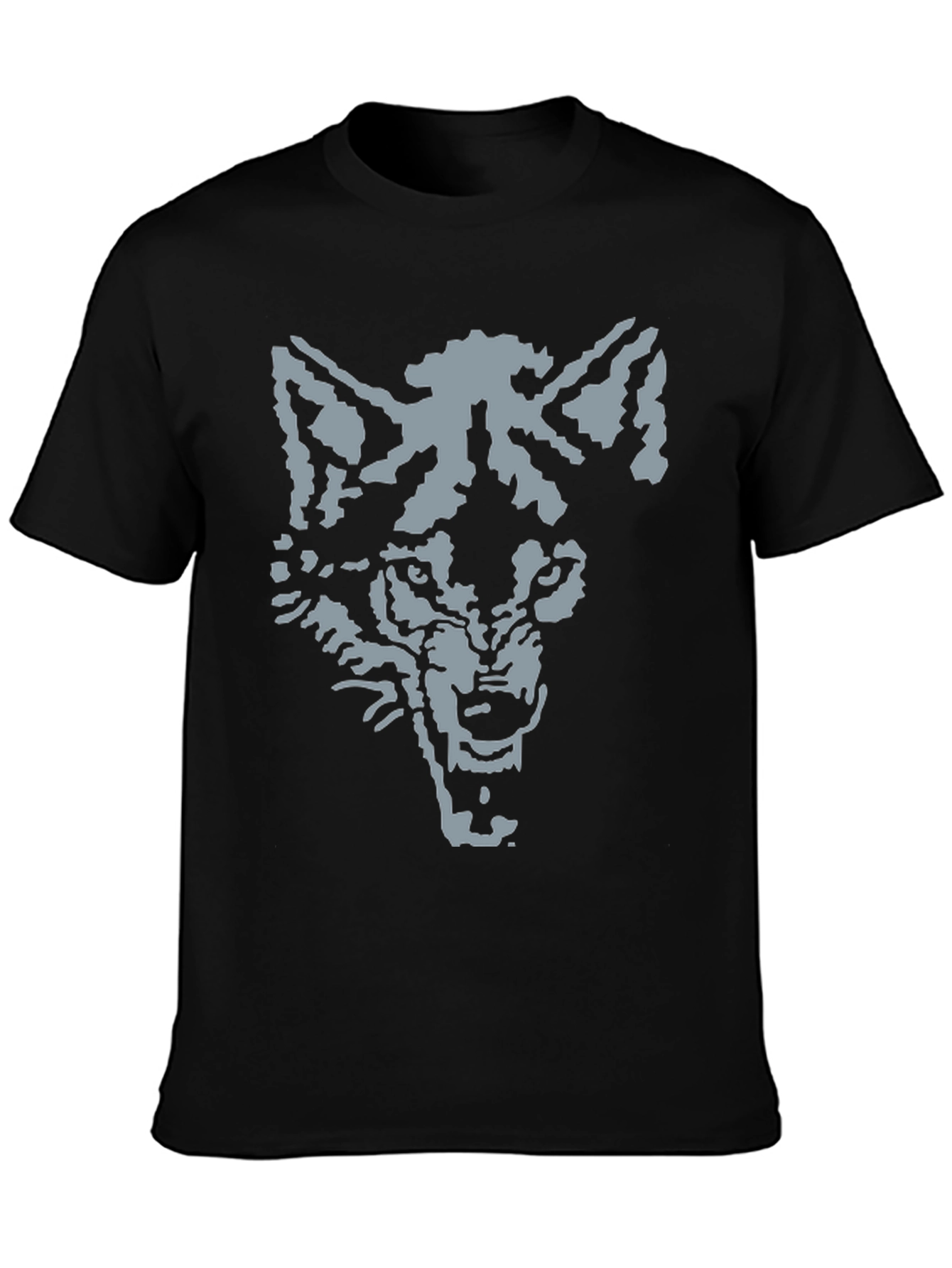 Wolf Graphic Tee - Mens Black Cotton T-Shirt