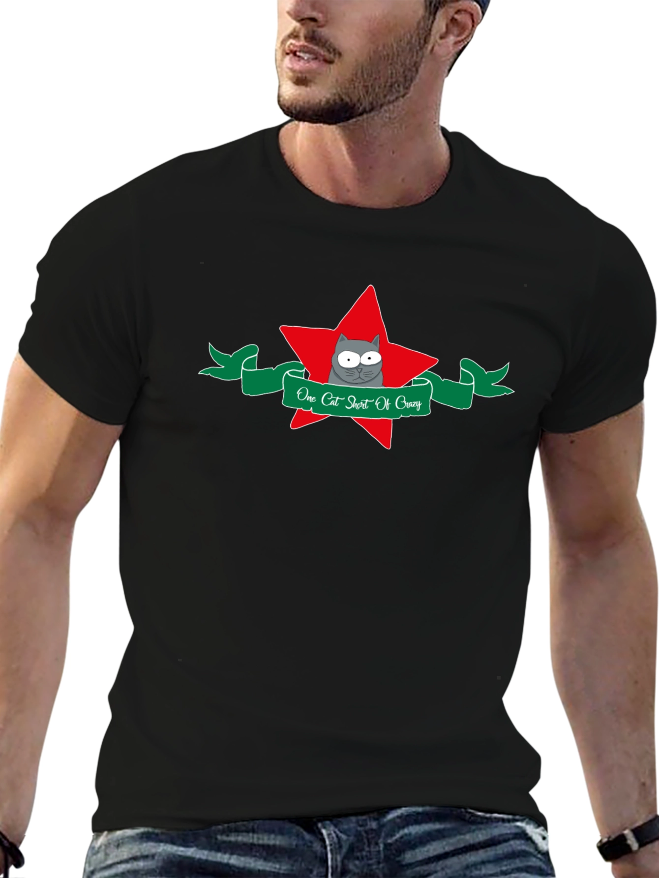 One Cat Short Of Crazy Graphic T-Shirt