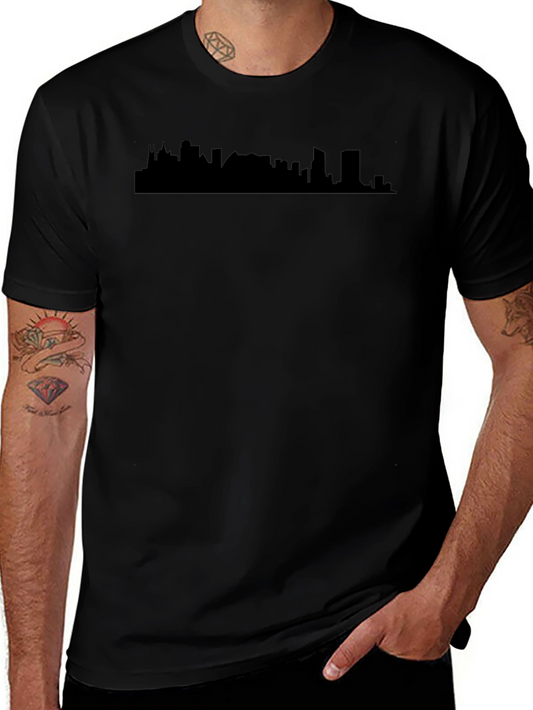 Modern Skyline Graphic Tee - Black