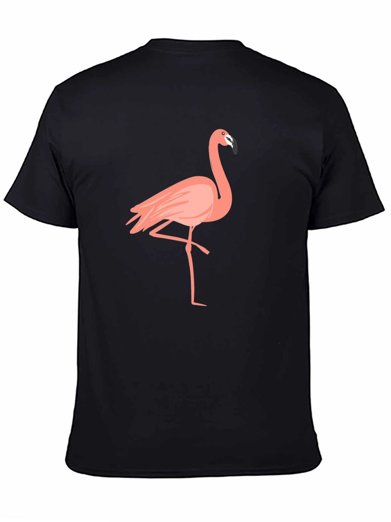 Flamingo Graphic Tee - Black Cotton T-Shirt