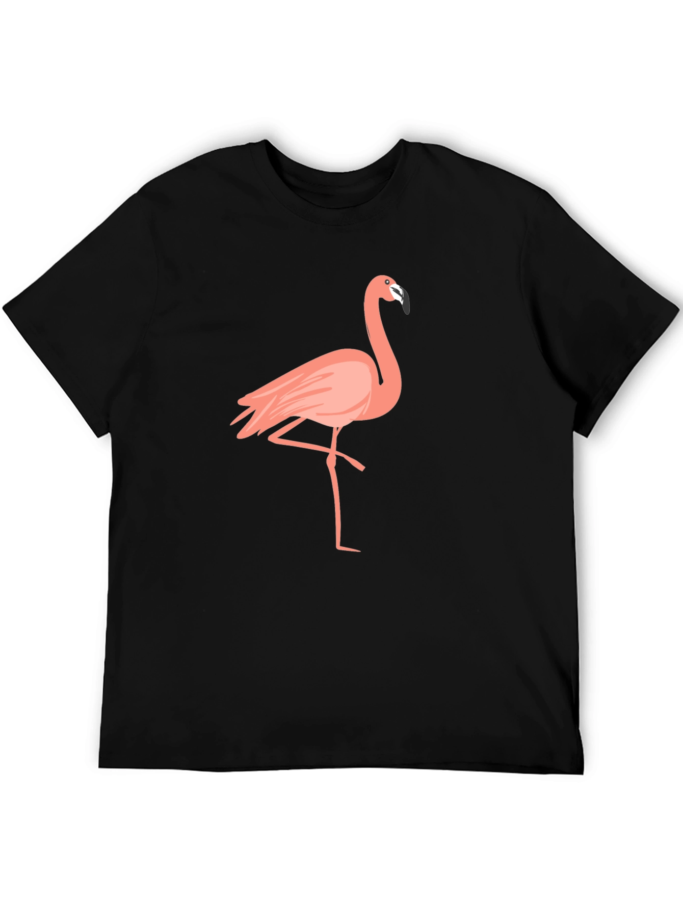 Flamingo Graphic Tee - Black Cotton T-Shirt
