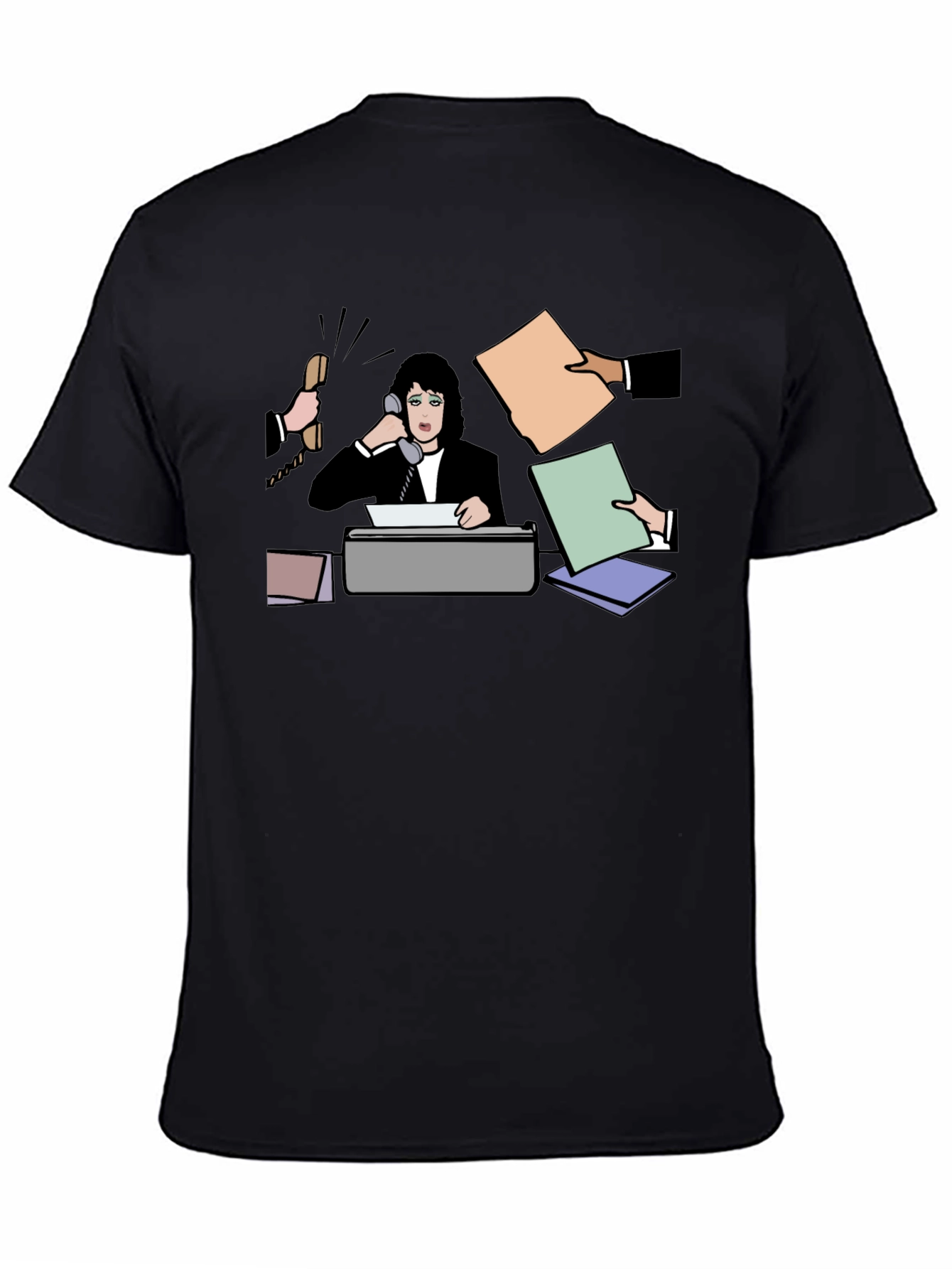 Busy Office Lady T-Shirt - Black