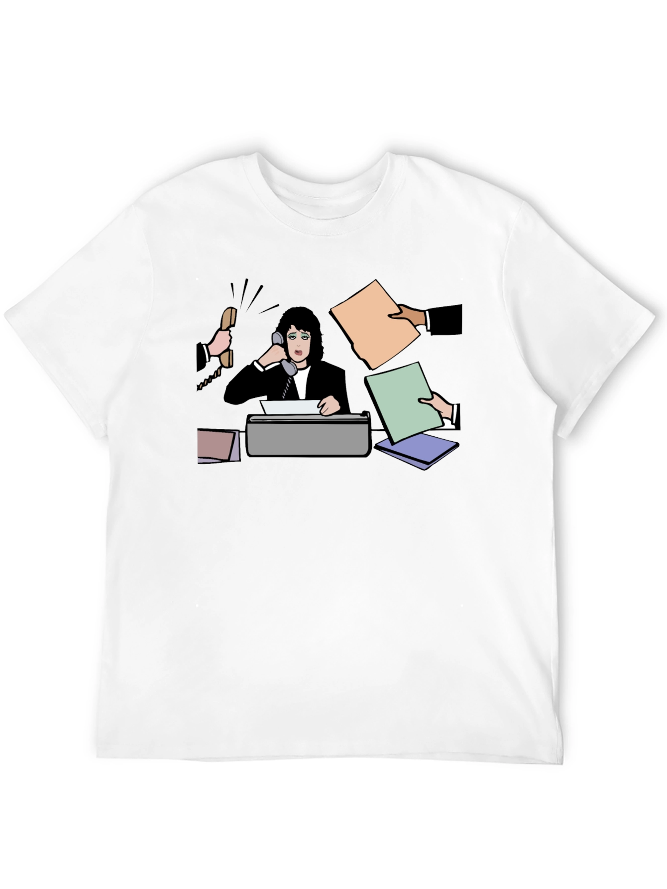 Busy Office Lady T-Shirt - Black