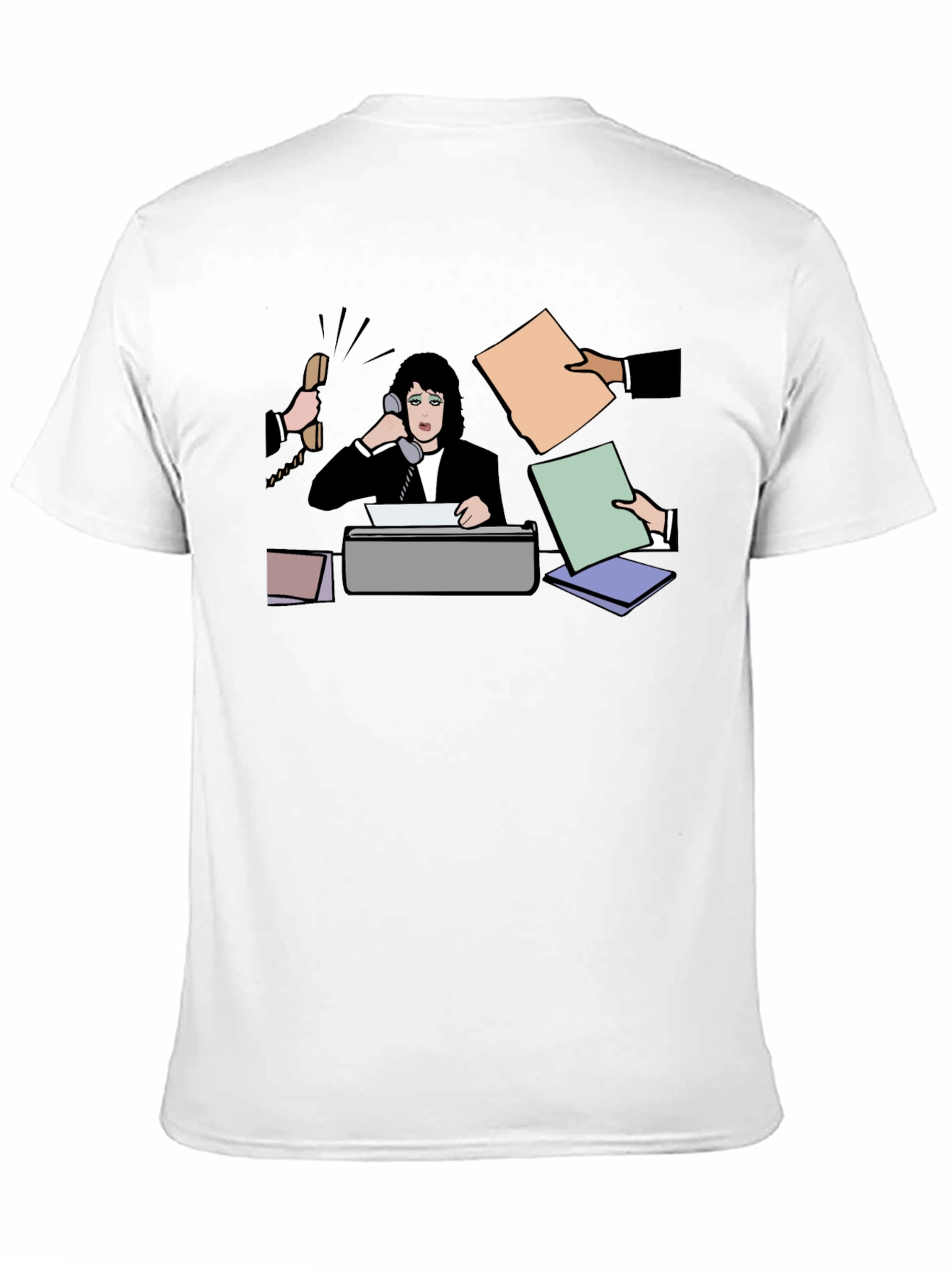 Busy Office Lady T-Shirt - Black