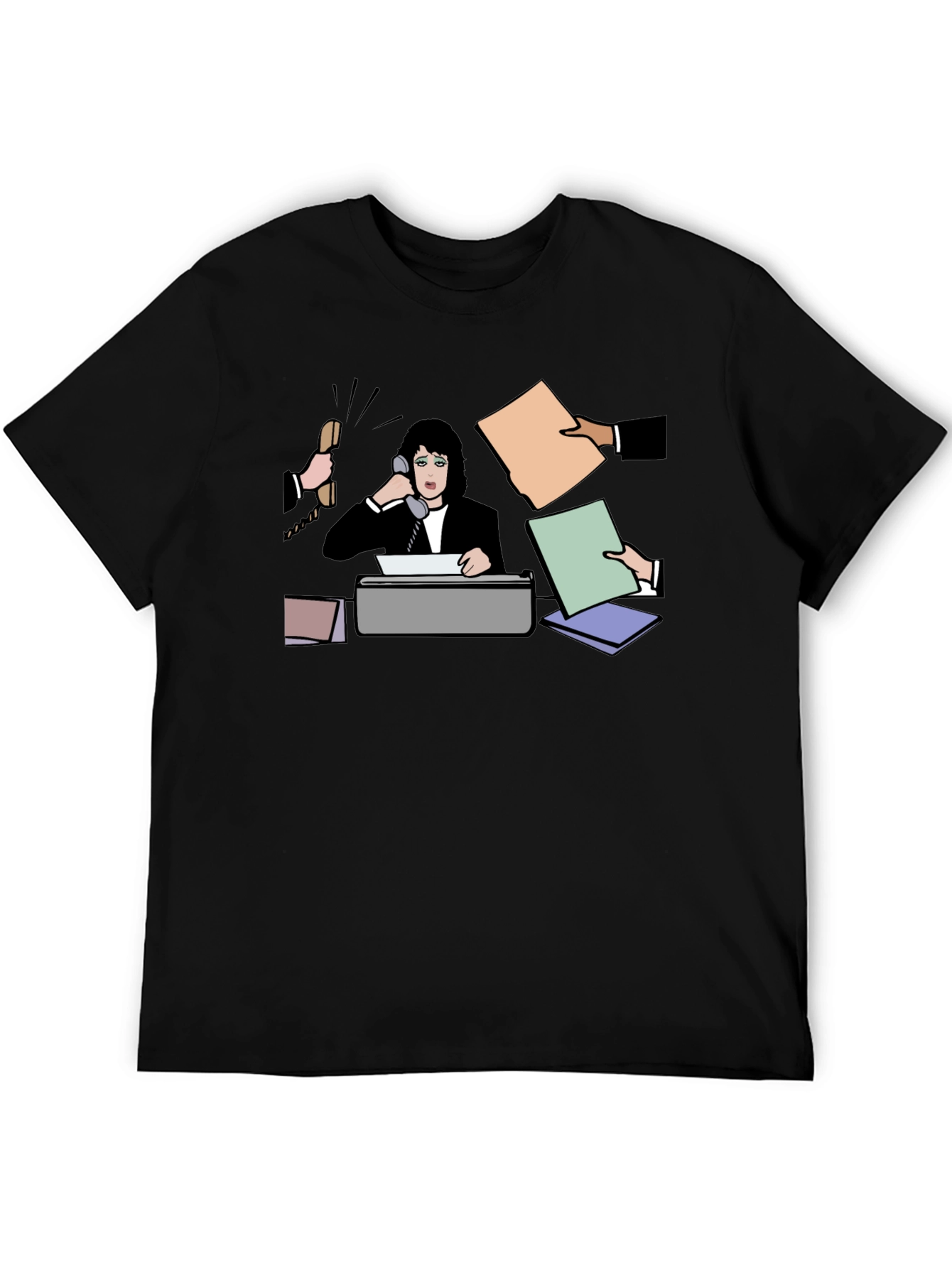 Busy Office Lady T-Shirt - Black