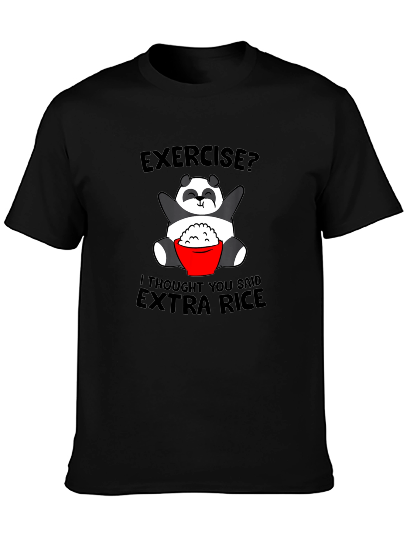 Funny Panda Extra Rice Graphic Tee Shirt