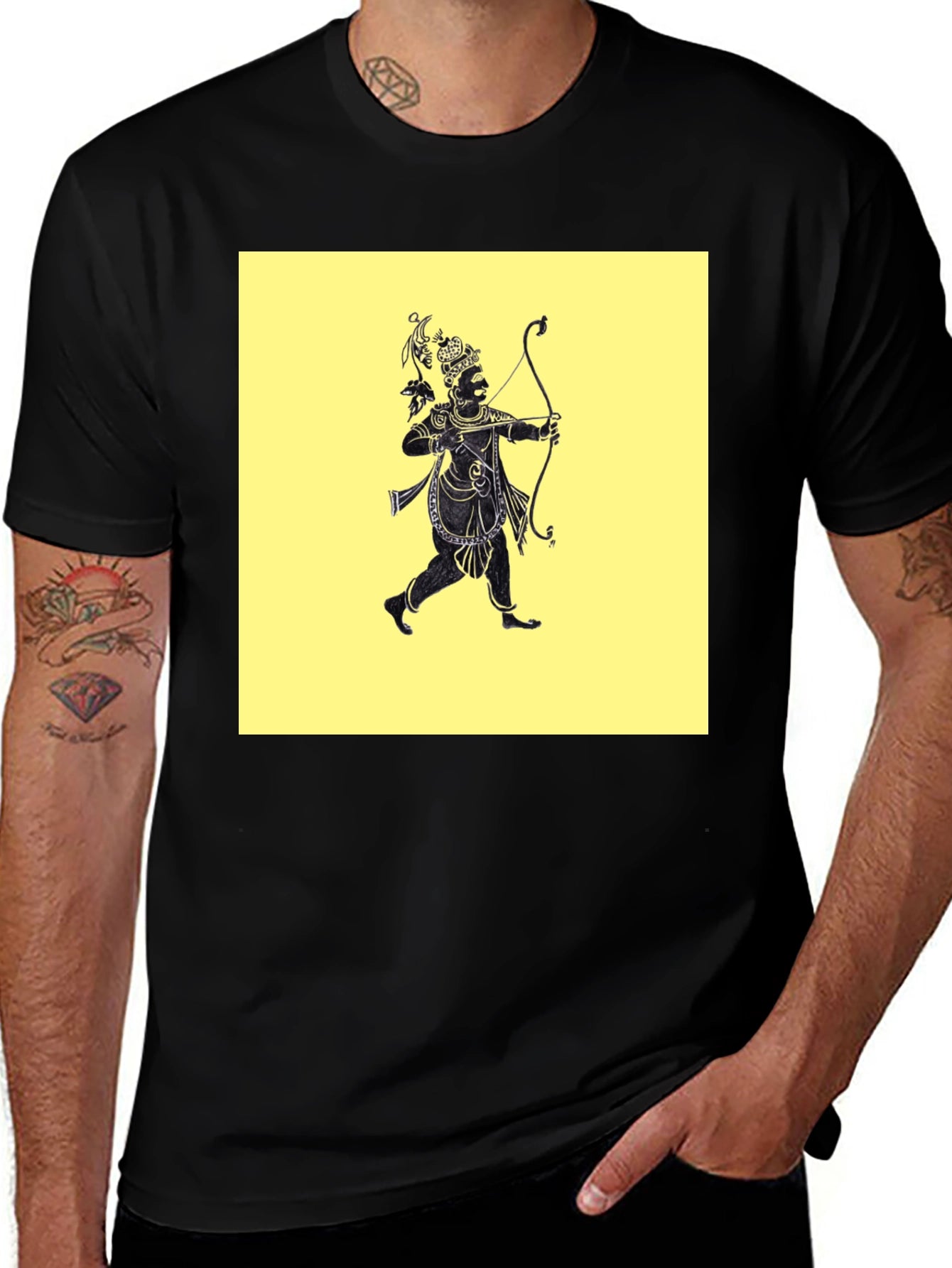 Archer Graphic Tee - Black Cotton Blend