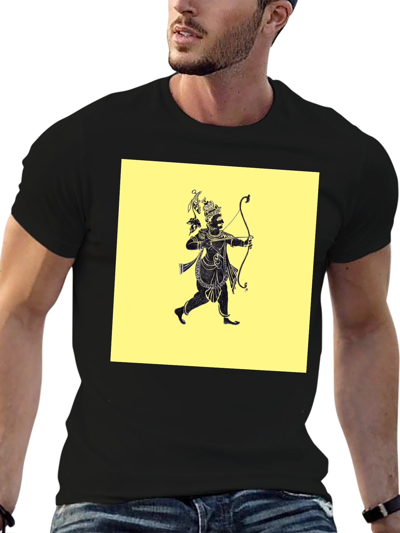 Archer Graphic Tee - Black Cotton Blend