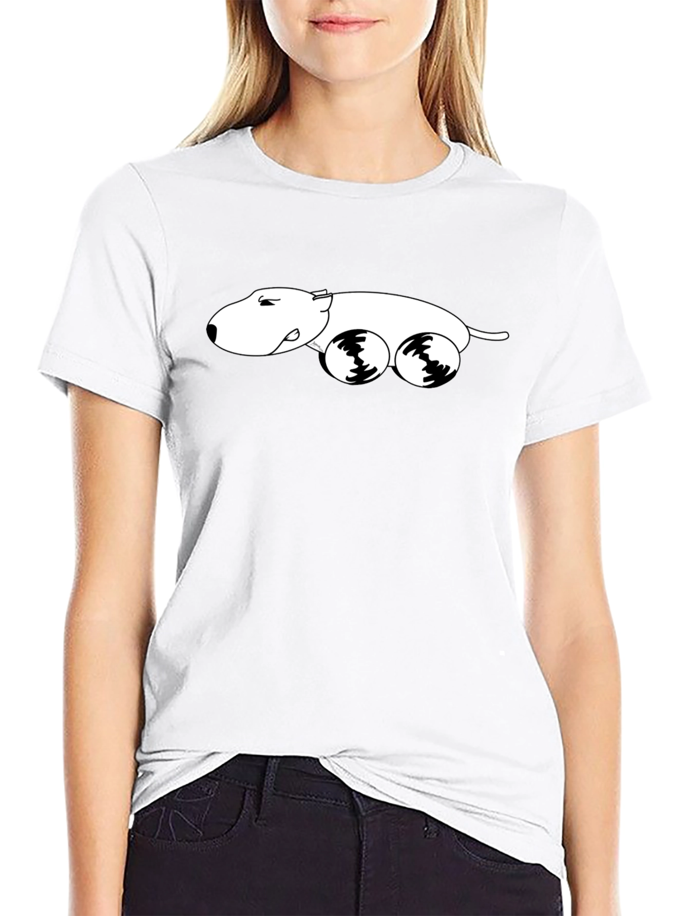 Cool Cartoon Dog Rolling T-Shirt