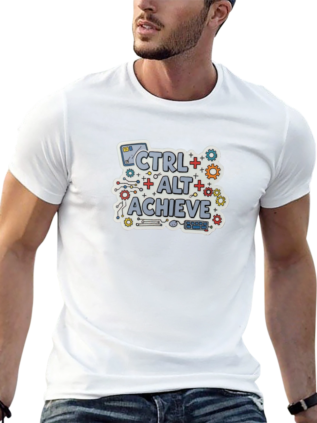 CTRL + ALT + ACHIEVE Black T-Shirt