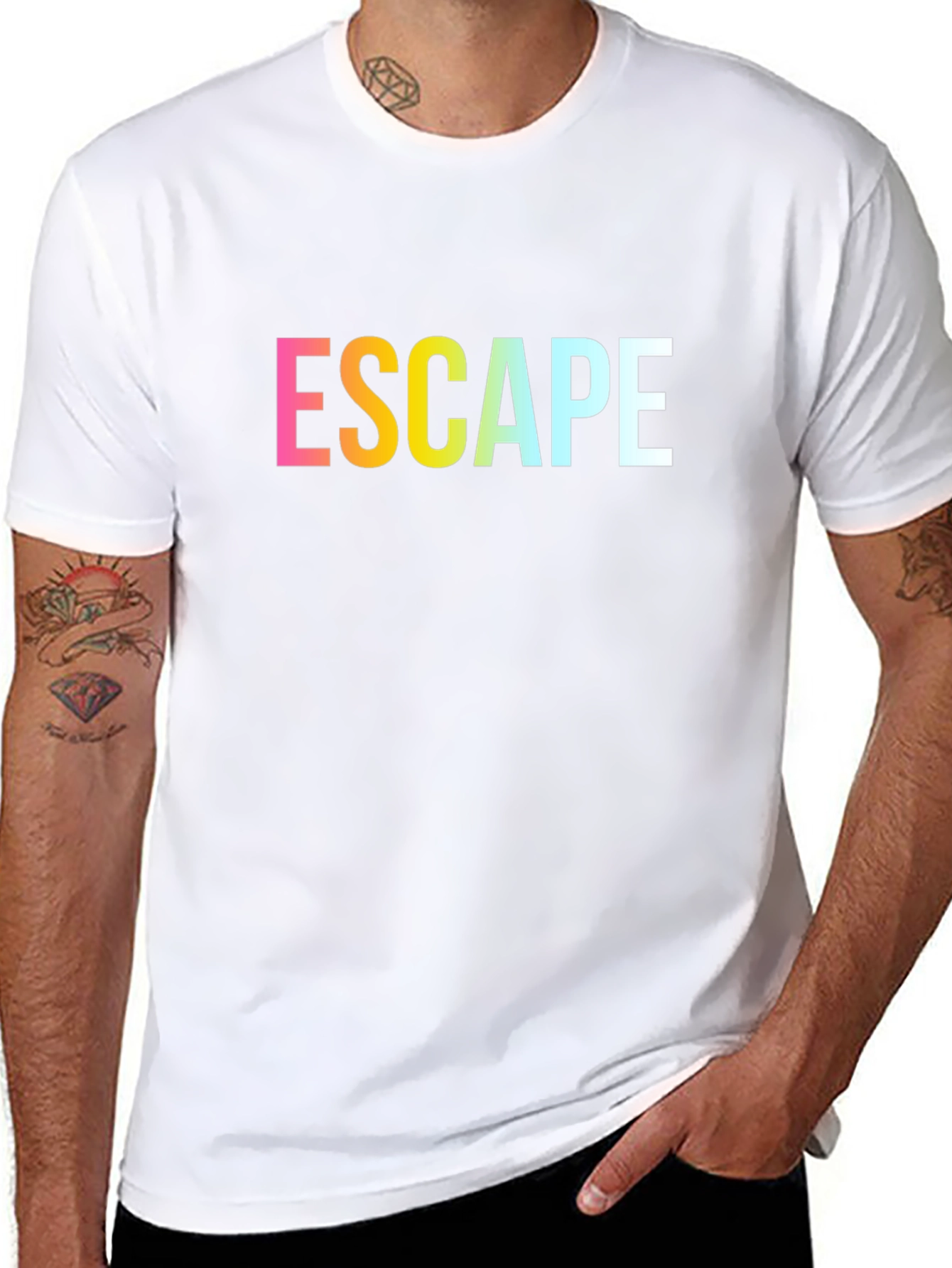 Escape Graphic Print Black T-Shirt