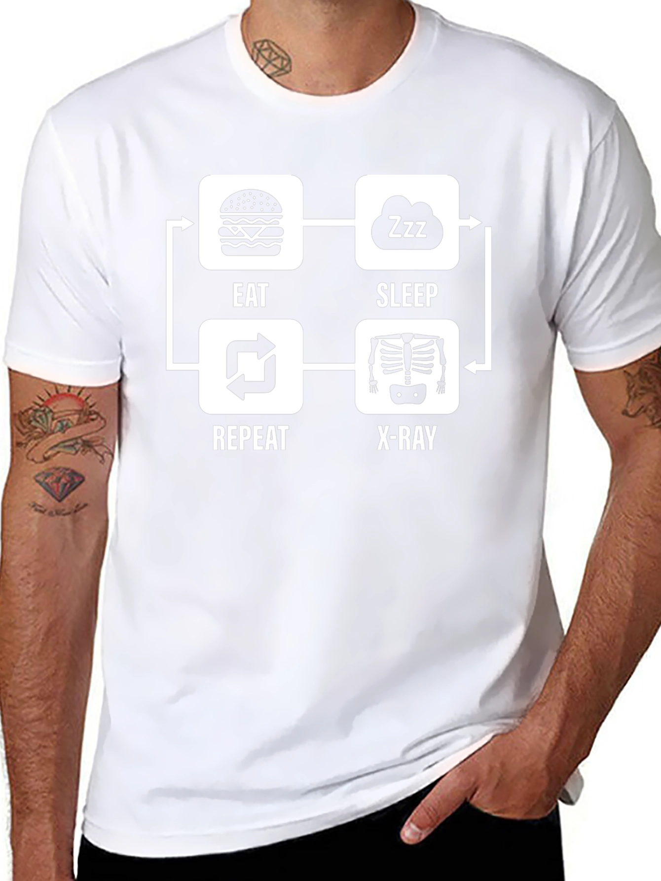 Eat Sleep Repeat X-Ray T-Shirt