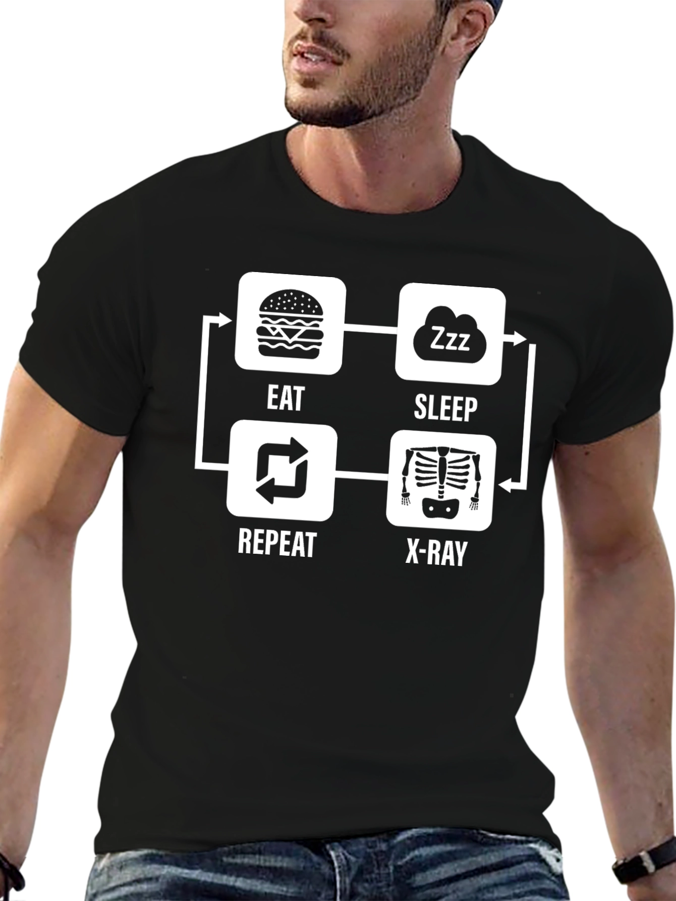 Eat Sleep Repeat X-Ray T-Shirt