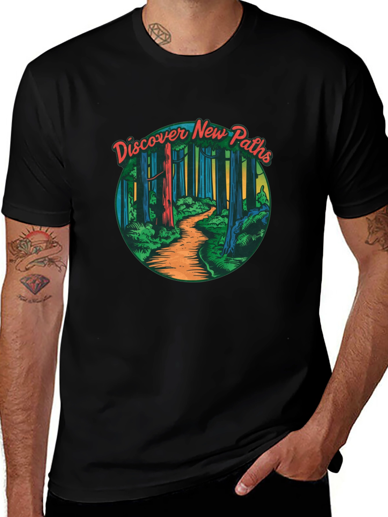 Discover New Paths Graphic Tee - Nature Adventure