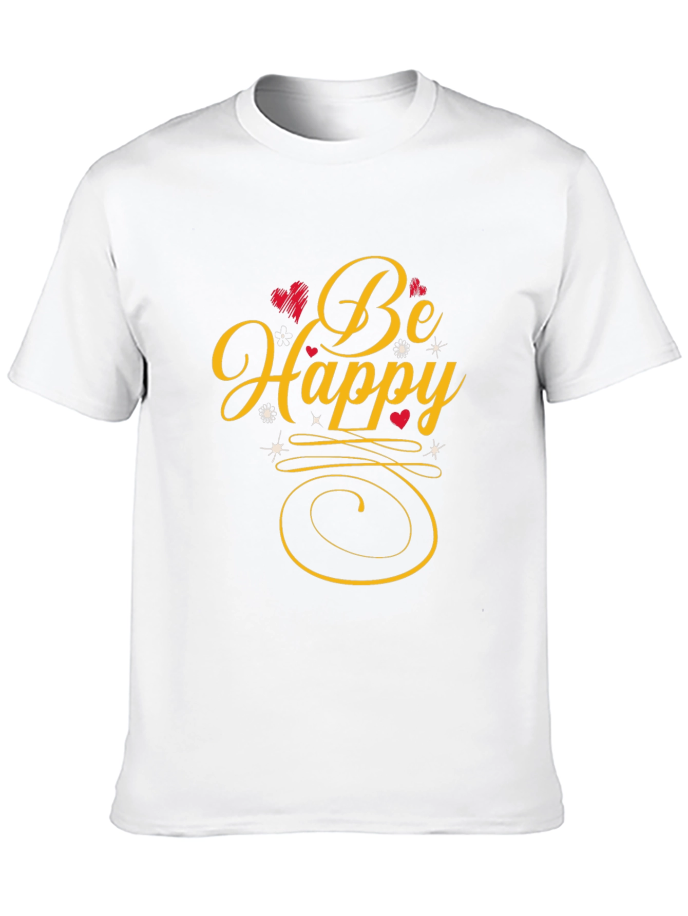 Be Happy Graphic Print Black T-Shirt