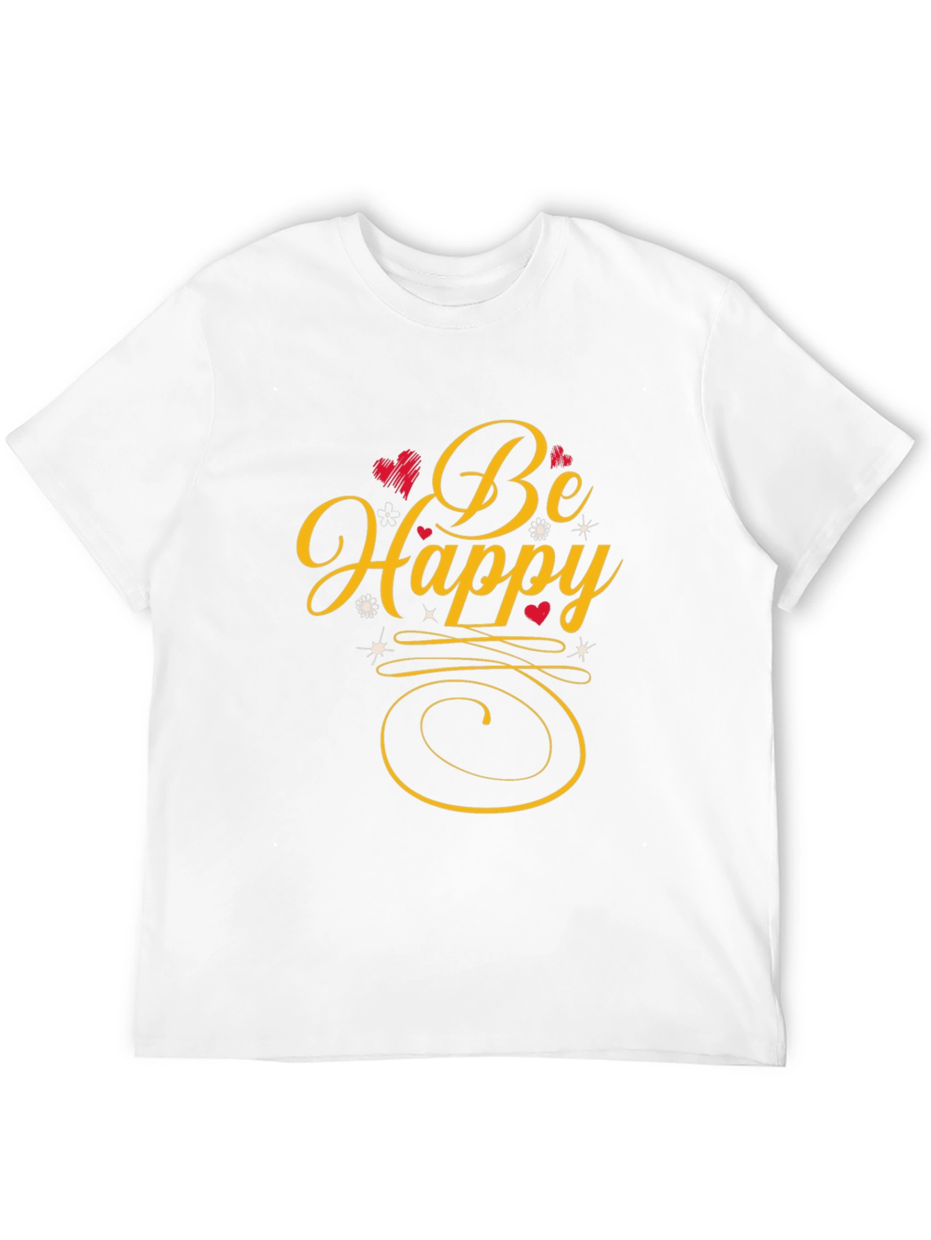 Be Happy Graphic Print Black T-Shirt