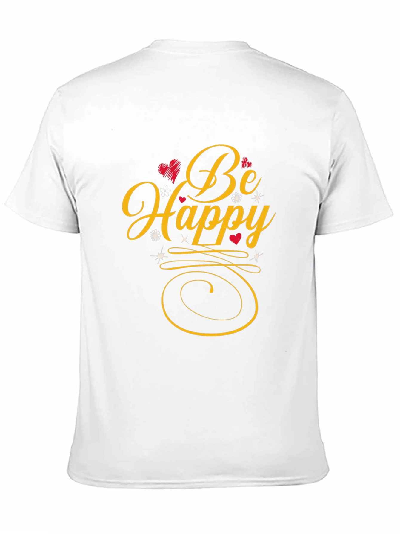 Be Happy Graphic Print Black T-Shirt