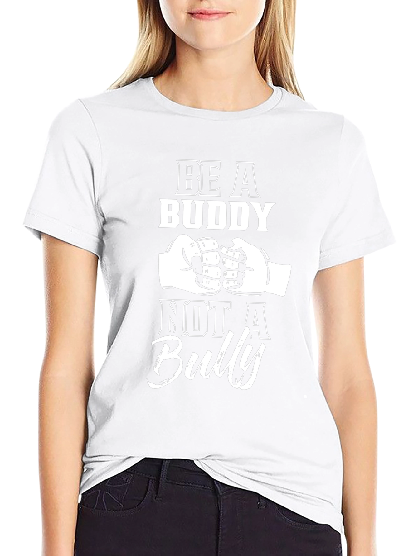Be A Buddy Not A Bully Black Graphic Tee