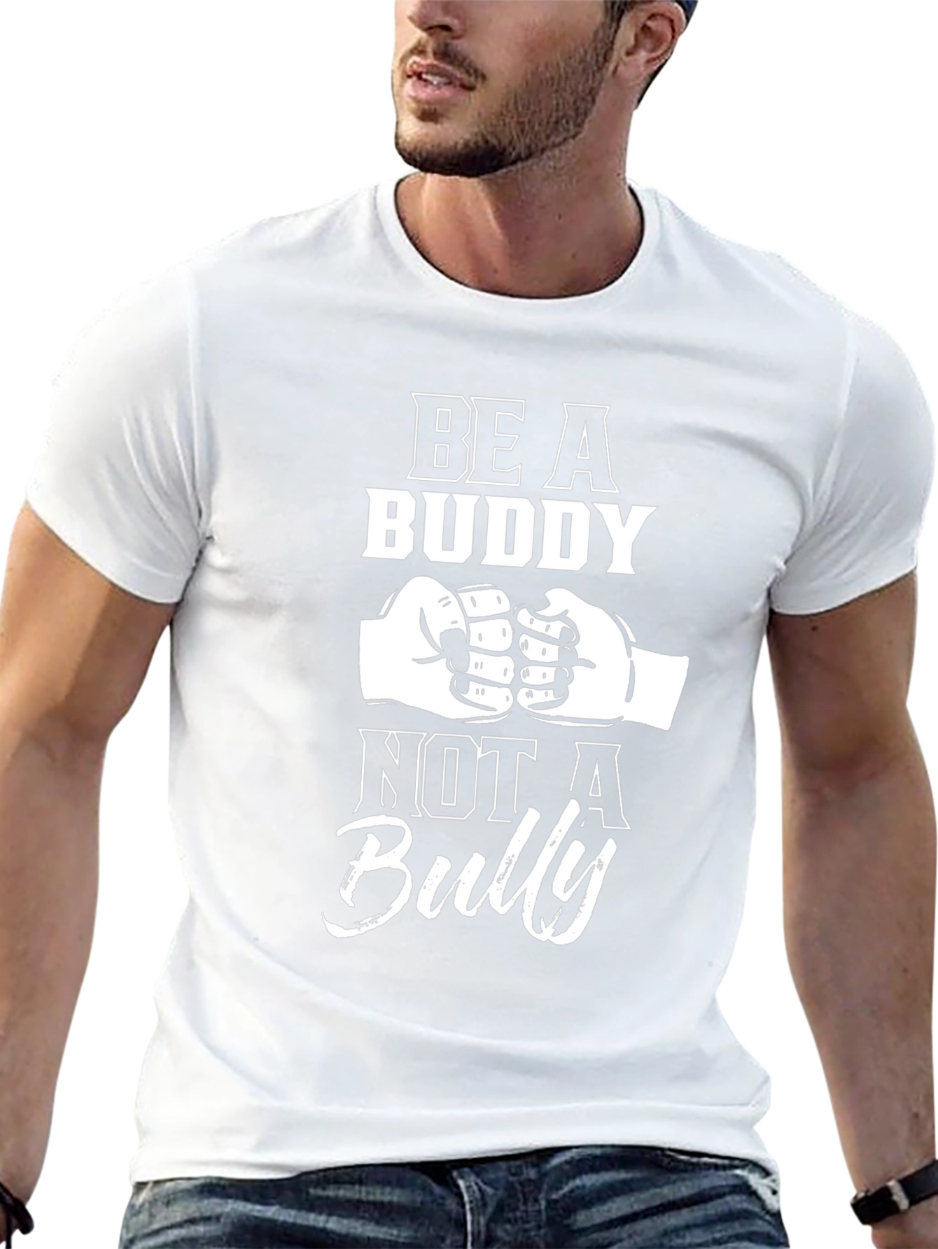 Be A Buddy Not A Bully Black Graphic Tee