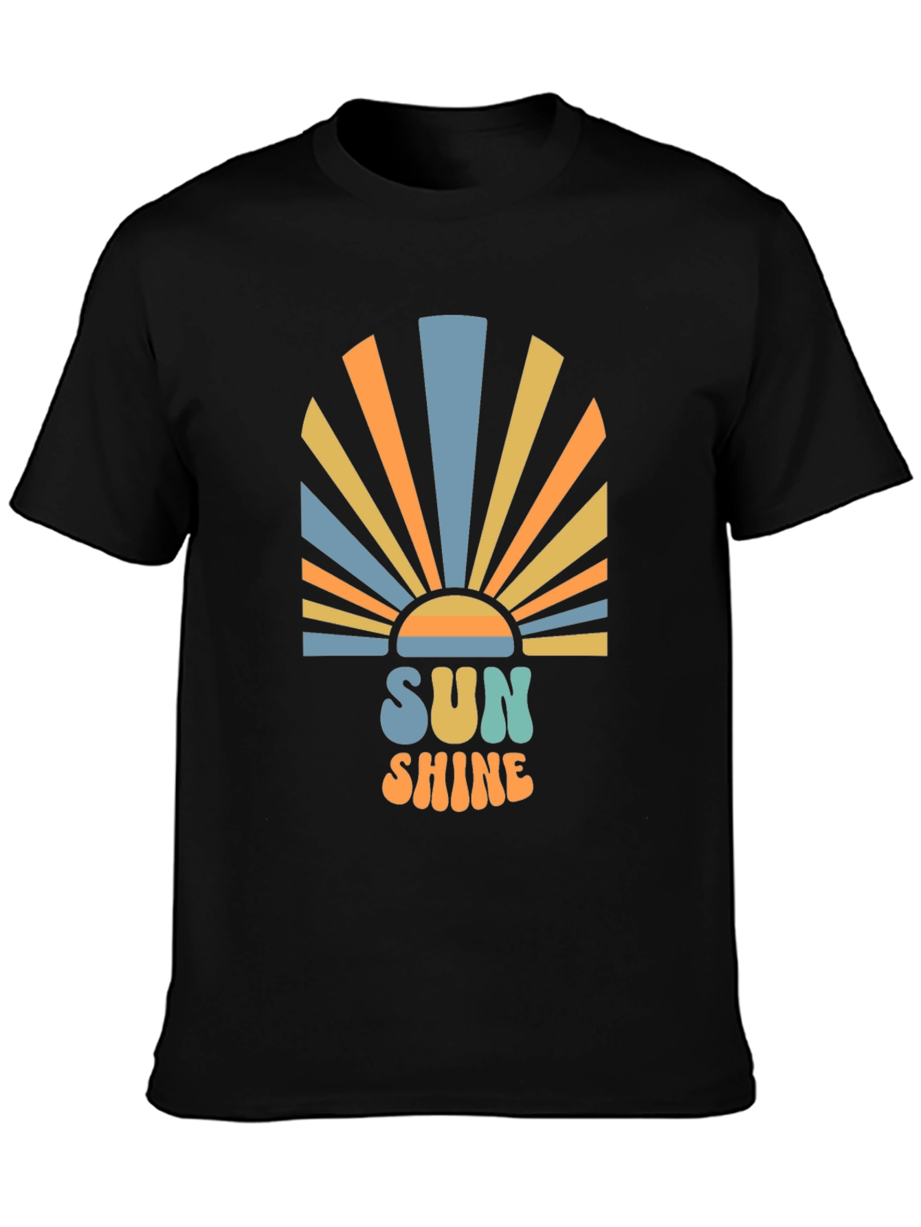 Retro Sunshine Graphic Black T-Shirt