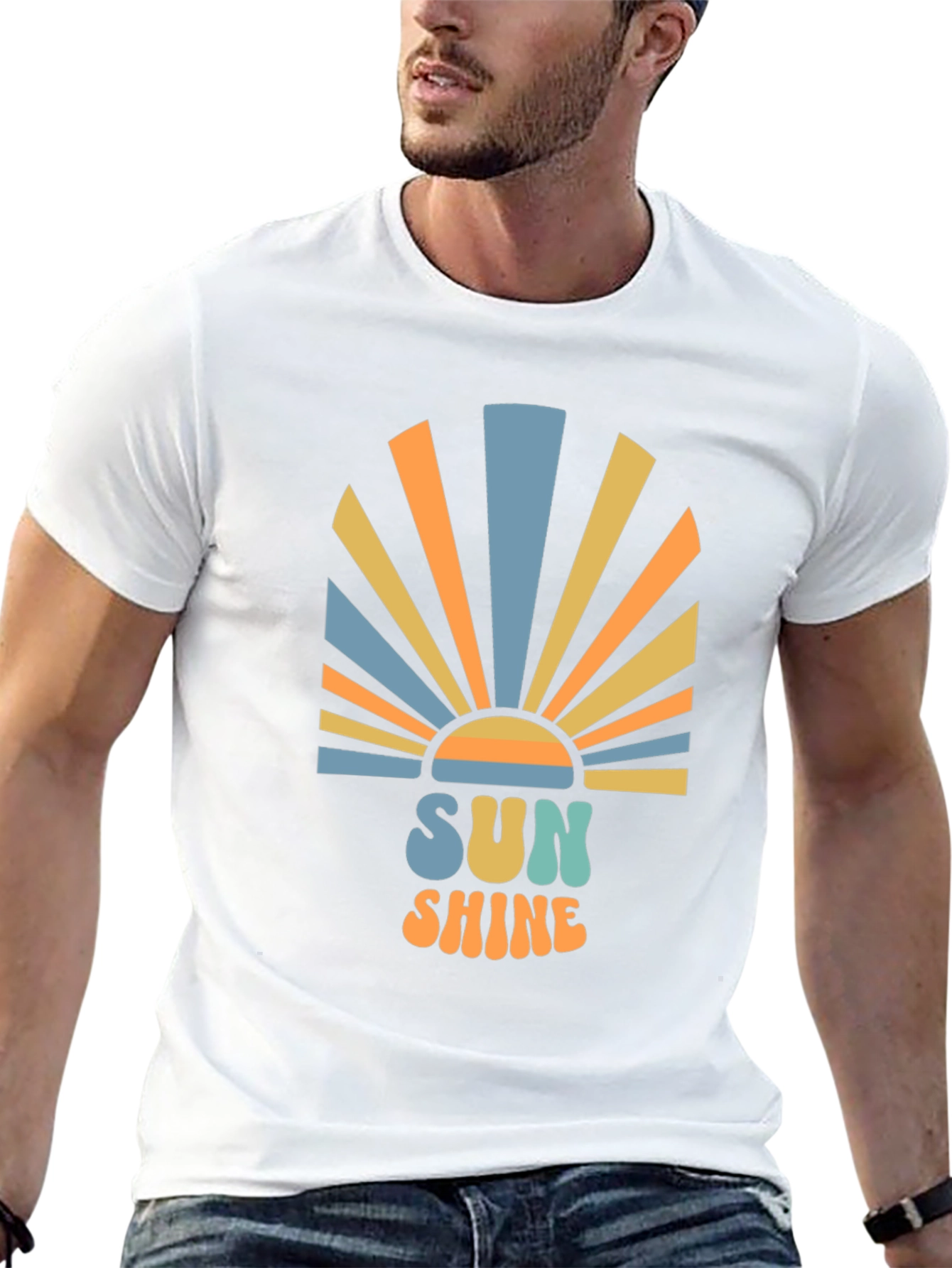 Retro Sunshine Graphic Black T-Shirt