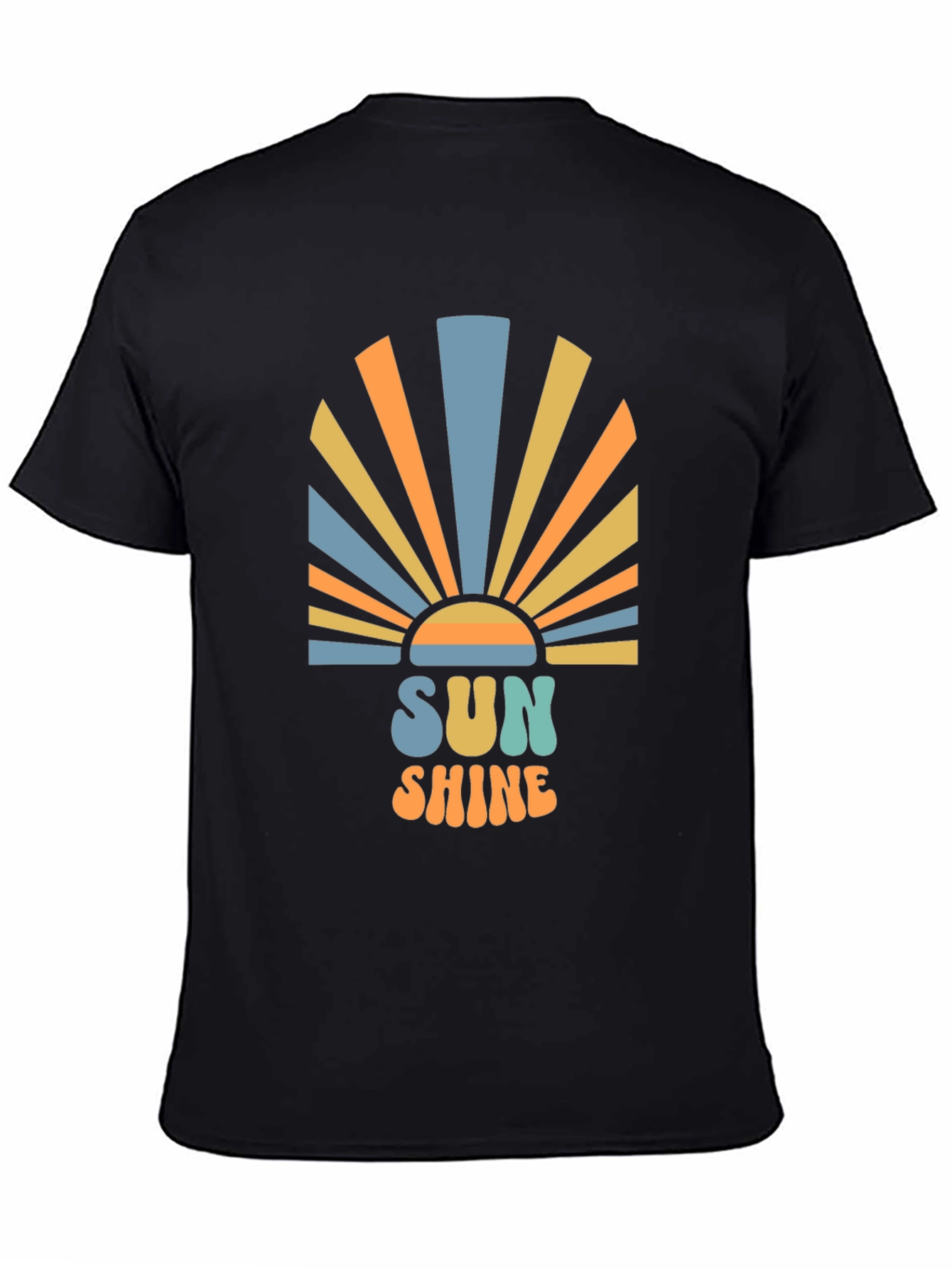 Retro Sunshine Graphic Black T-Shirt